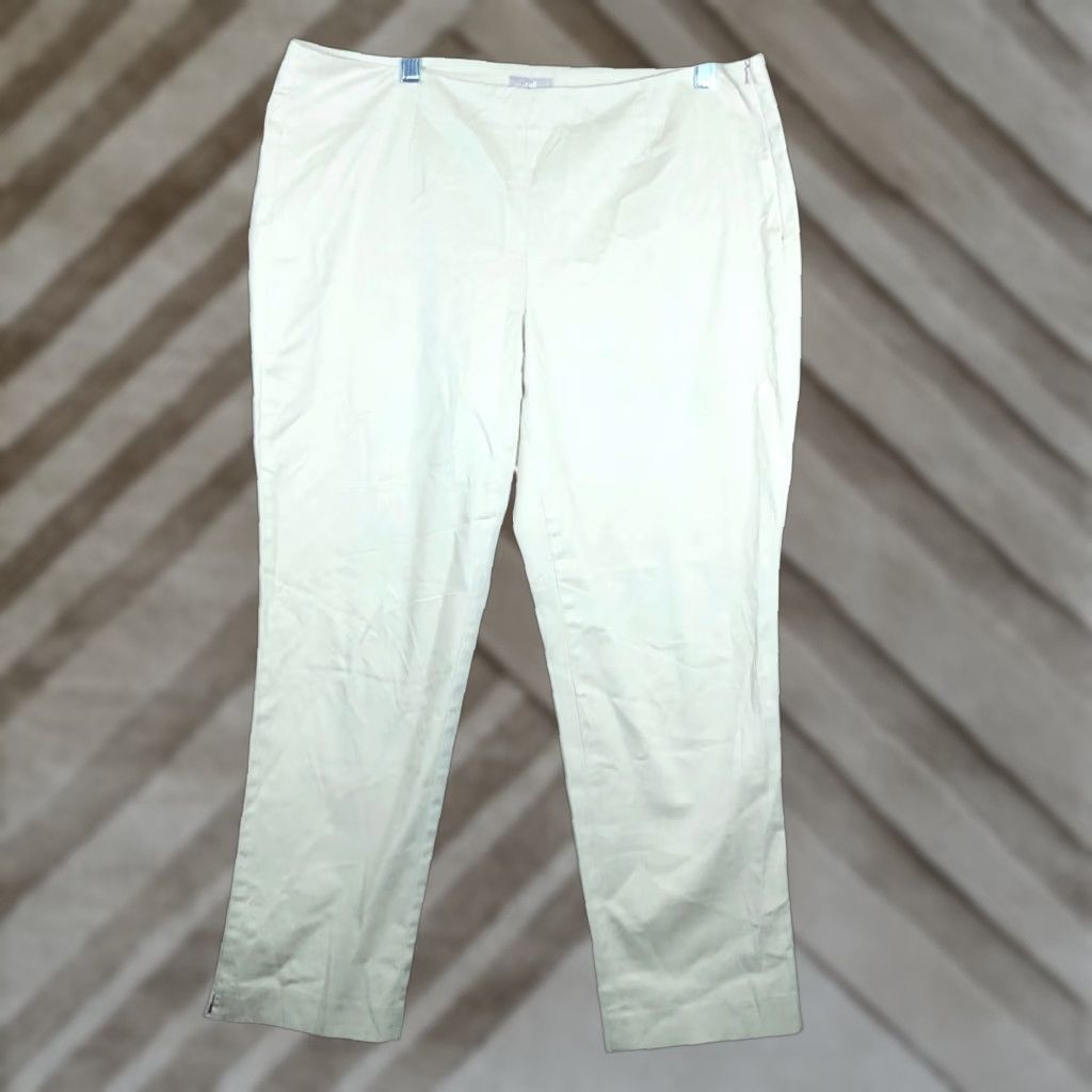 J. Jill J Jill Womens Pants Tan Petite High Rise Pull On Side Zip Ankle Stretch 12P Size 34" / US 12 / IT 48 - 1 Thumbnail