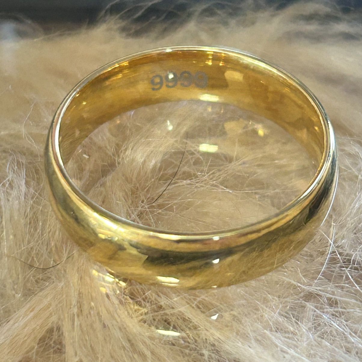 Jewelry Men’s 24kt 9999 6mm wedding band 10.5 Size ONE SIZE - 4 Thumbnail