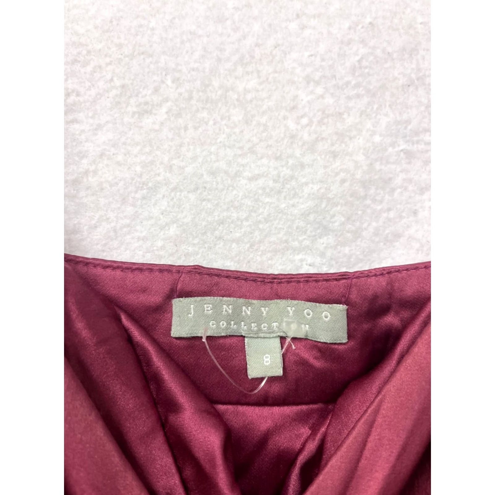 Vintage Jenny Yoo Dress Womens Midi Silk Burgundy Pink Size 8 Ball Gown Silk Dress WtBG8 Womens Size M / US 6-8 / IT 42-44 - 3 Thumbnail