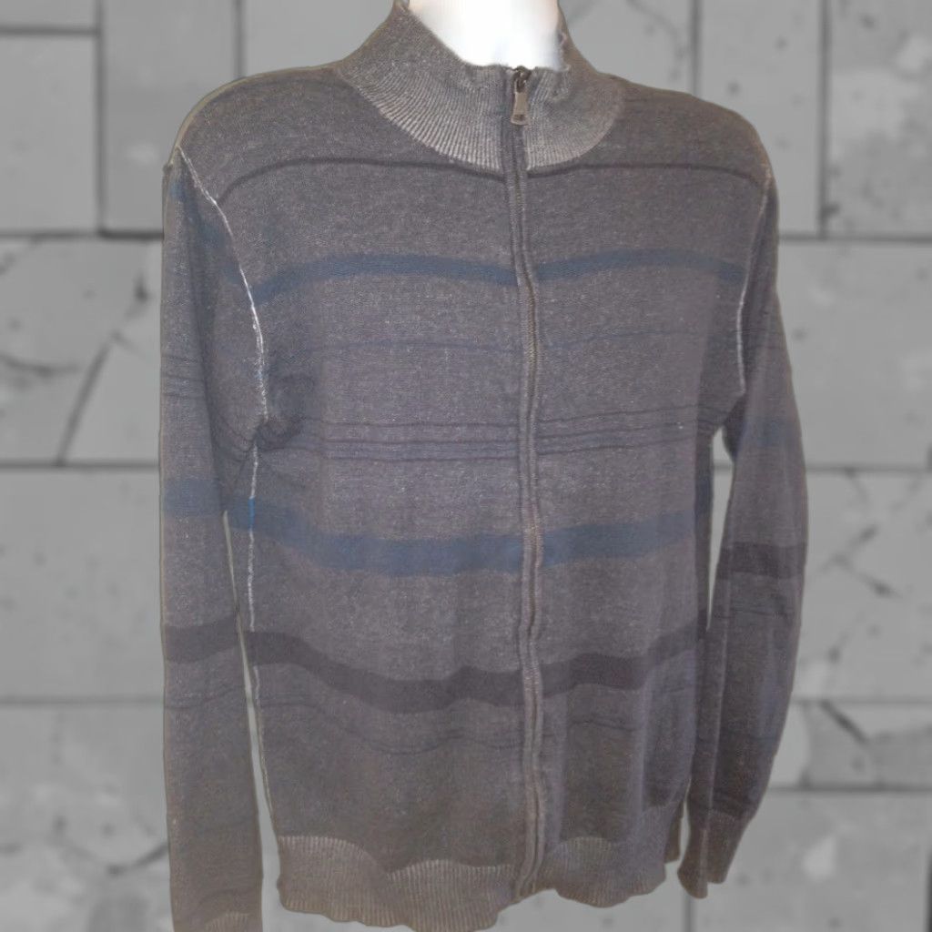 Vintage BKE MENS Gray ZIP DOWN Sweater Jacket Mens L Gray Down Jacket Size US L / EU 52-54 / 3 - 1 Thumbnail