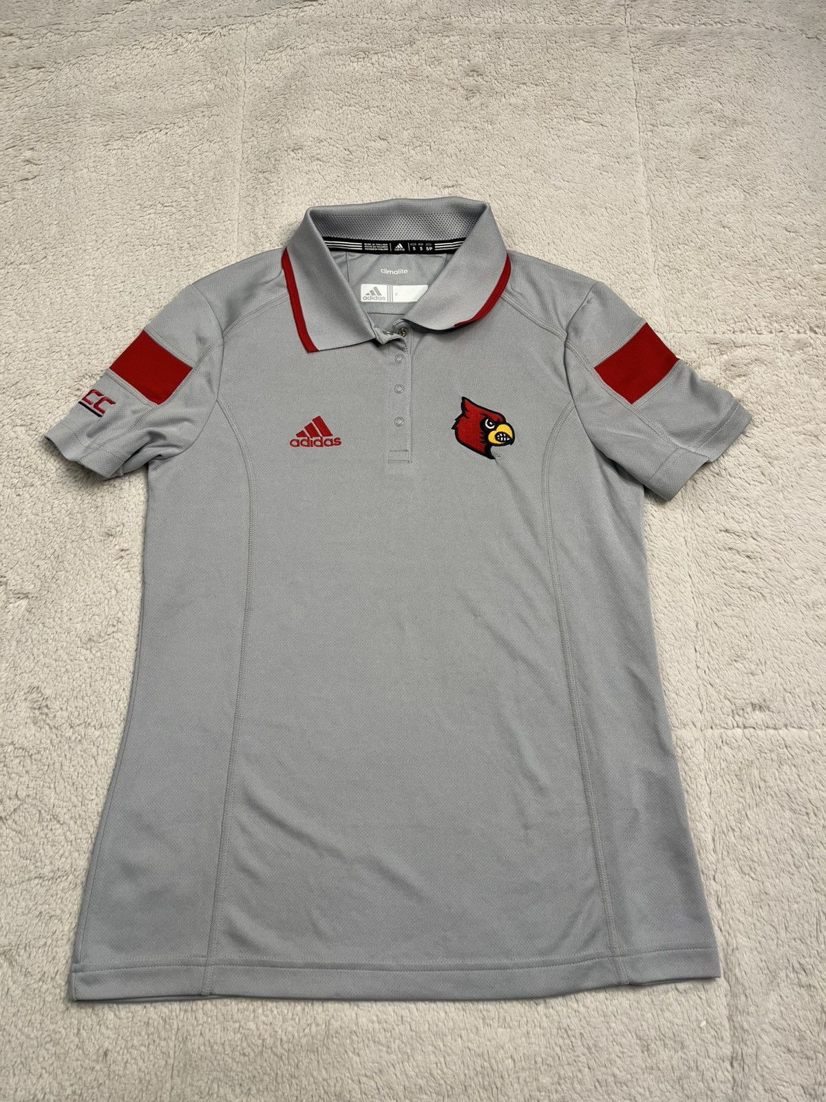 Adidas Adidas NCAA ACC Louisville Cardinals Team Issue Polo T Shirt Size S / US 4 / IT 40 - 1 Thumbnail