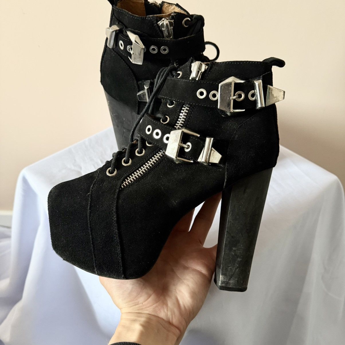Jeffrey Campbell Punk Jeffrey Campbell Straps High Heels Boots Office Style Size US 6 / IT 36 - 6 Thumbnail