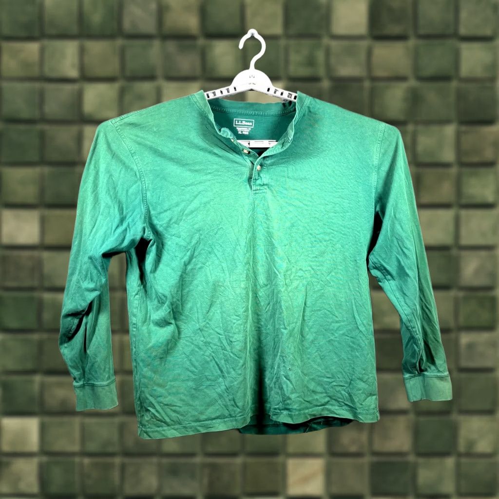 Vintage L.L. Bean T-Shirt Men's XL Green Cotton Henley Casual Button Outdoor Size US XL / EU 56 / 4 - 1 Thumbnail