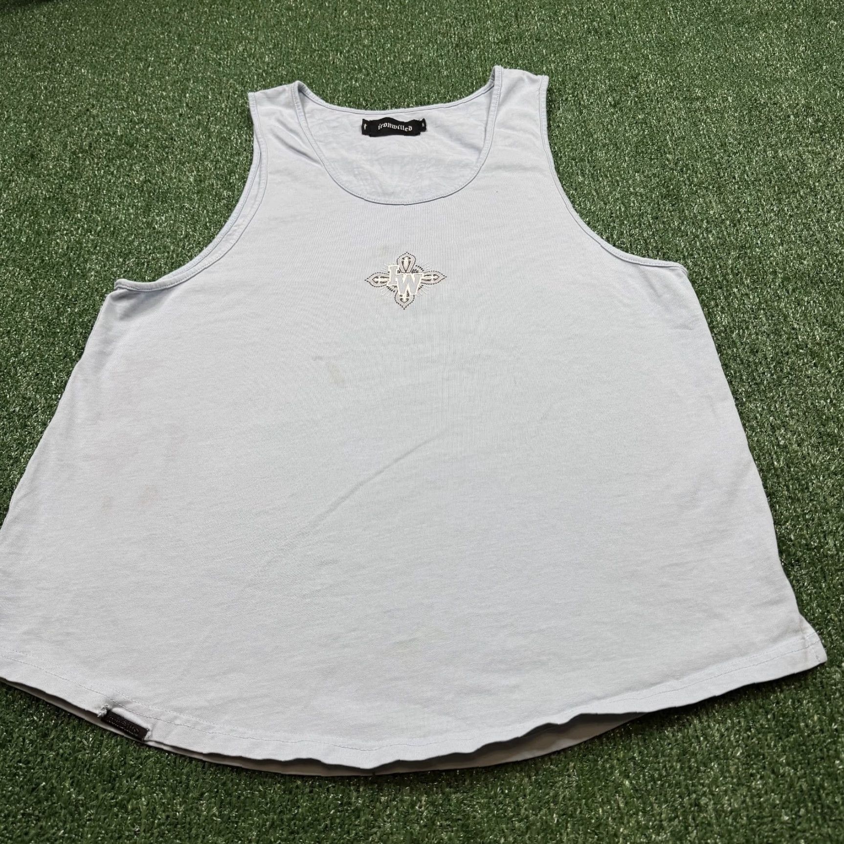 Vintage Iron Willed Tank Top Shirt Men's M Blue Sleeveless Activewear Performance Size US M / EU 48-50 / 2 - 4 Thumbnail
