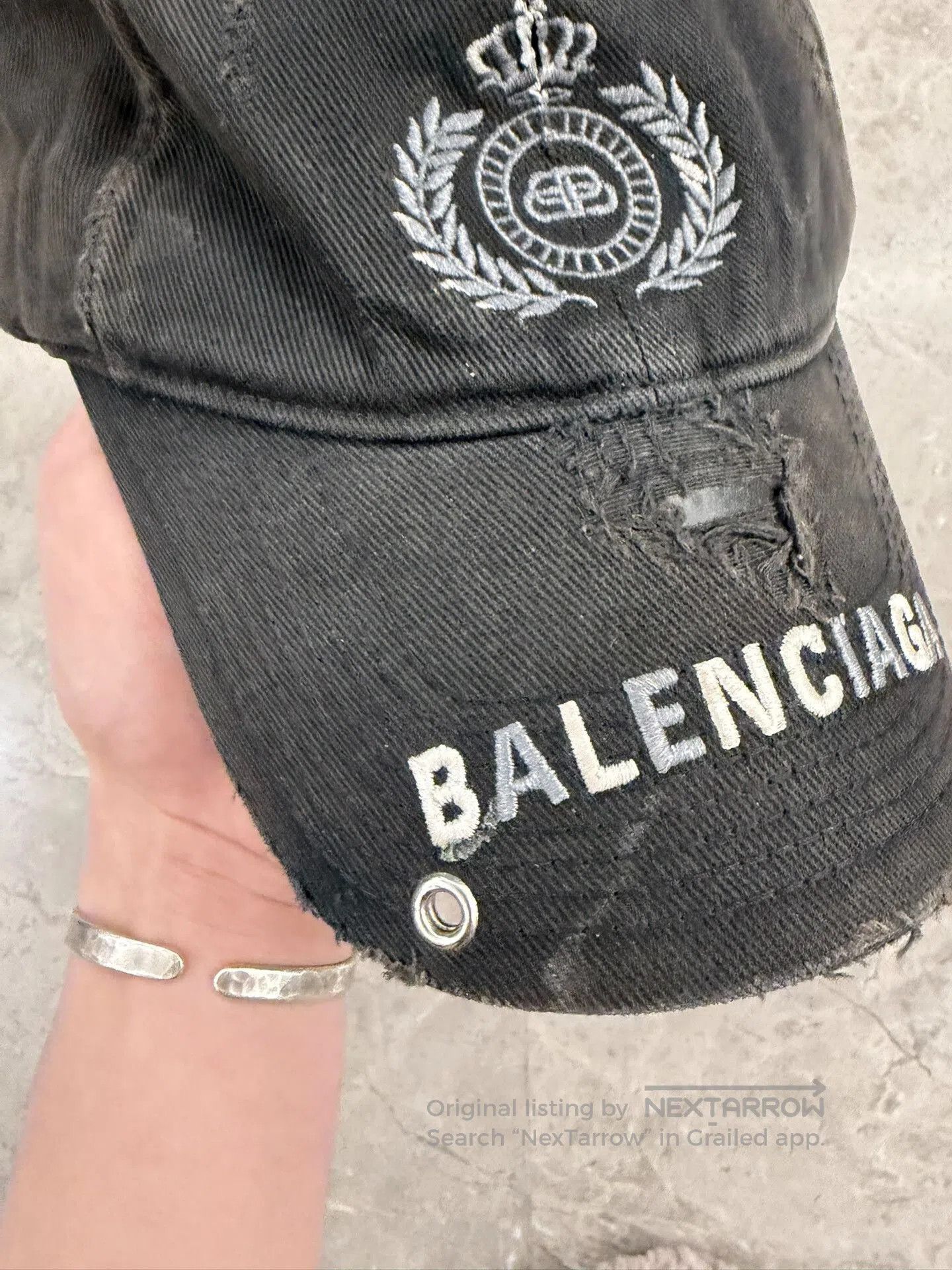 Balenciaga Balenciaga Distressed Duckbill Cap. Size ONE SIZE - 3 Thumbnail