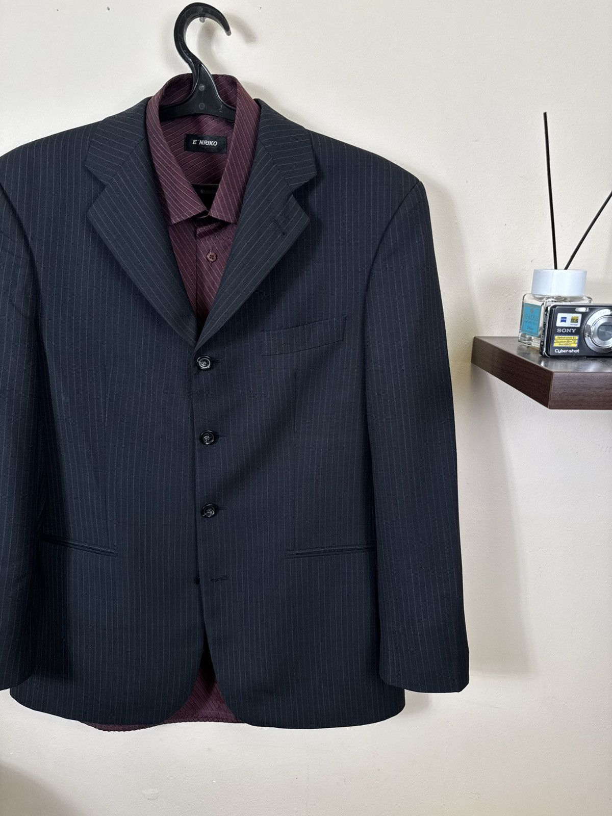 Yves Saint Laurent Vintage Yves Saint Laurent Blazer YSL Black Striped L Jacket Size 50R - 5 Thumbnail