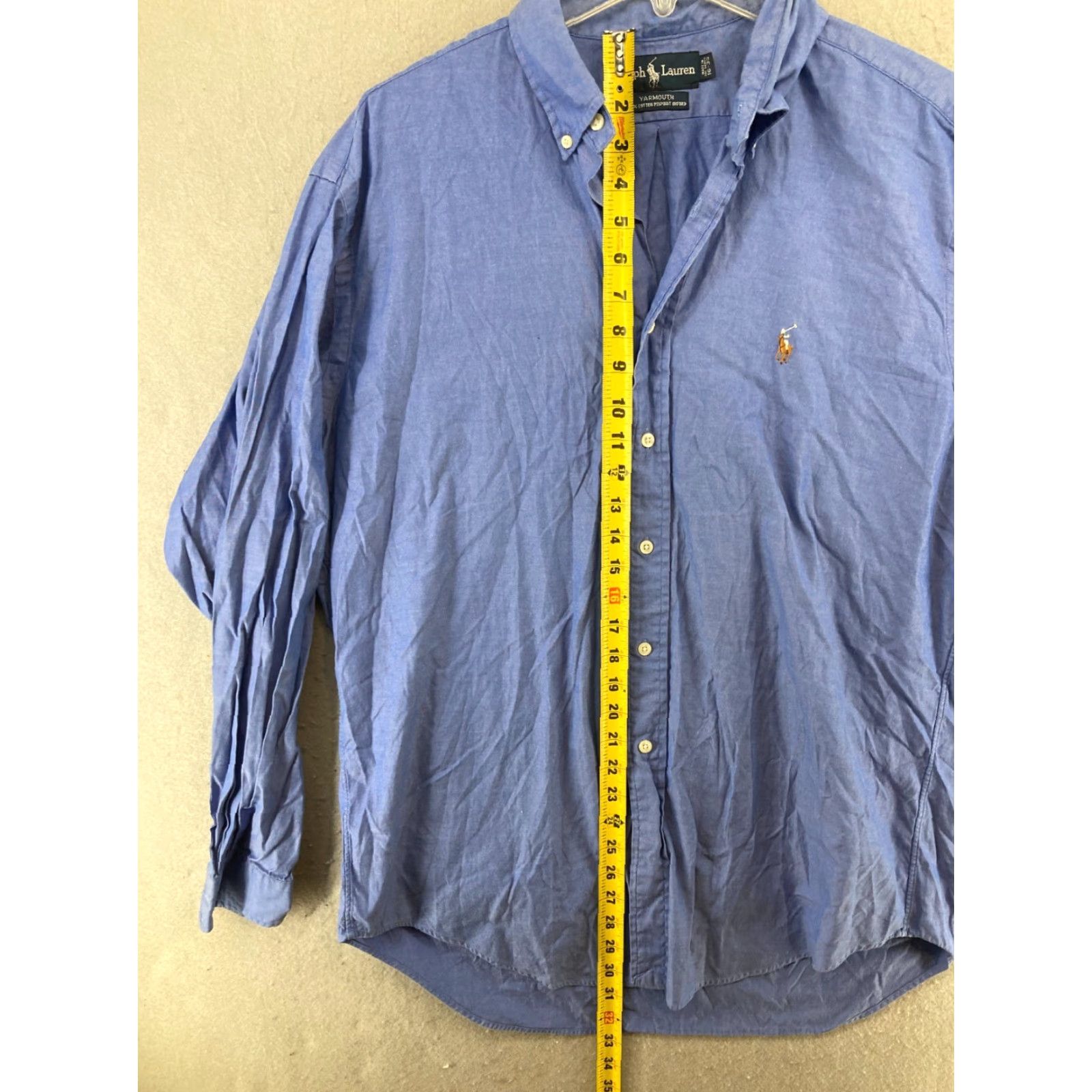 Ralph Lauren Ralph Lauren Mens Shirt 16 Blue Yarmouth Long Sleeve Button-Up 16 Blue Mens Shirt Long Sleeve 16 Blue Yarmouth Classic Preppy Size US L / EU 52-54 / 3 - 3 Thumbnail