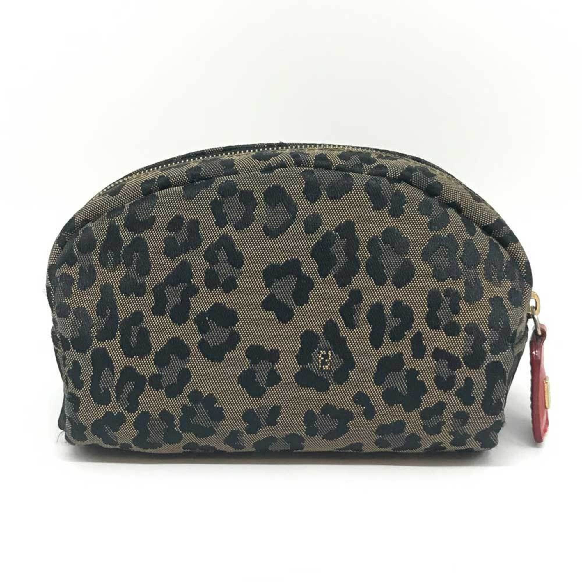 image of Fendi Pouch Leopard Multi-Case in Brown, Women's