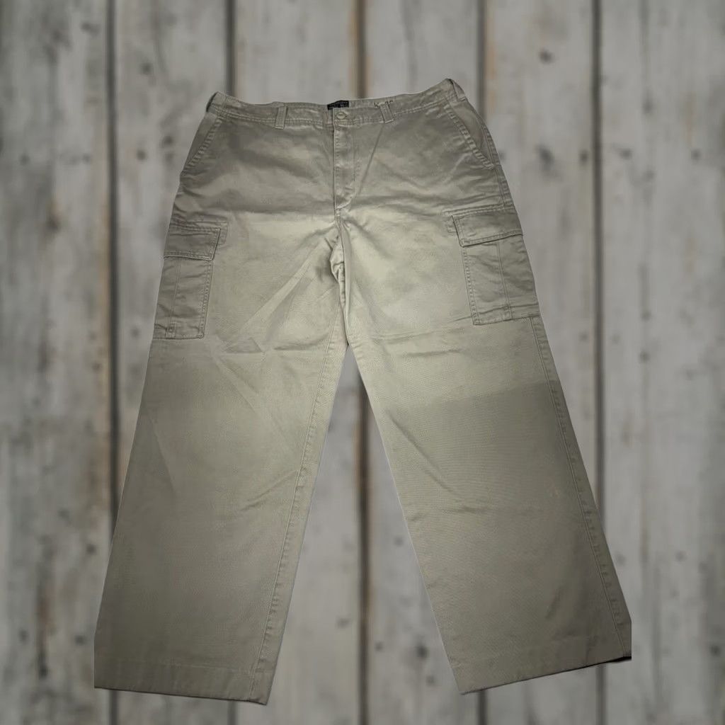 Tommy Hilfiger VINTAGE Tommy Hilfiger Cargo Pants Mens 38x29.5 Khaki Wide Leg Army Military T-1 Y2K Size US 38 / EU 54 - 1 Thumbnail