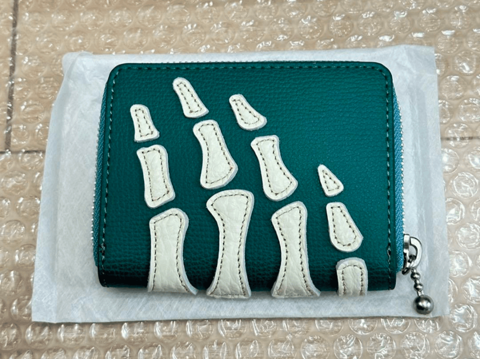 Kapital Kapital Bone Hand embroidered Leather Mini Wallet Size ONE SIZE - 1 Thumbnail