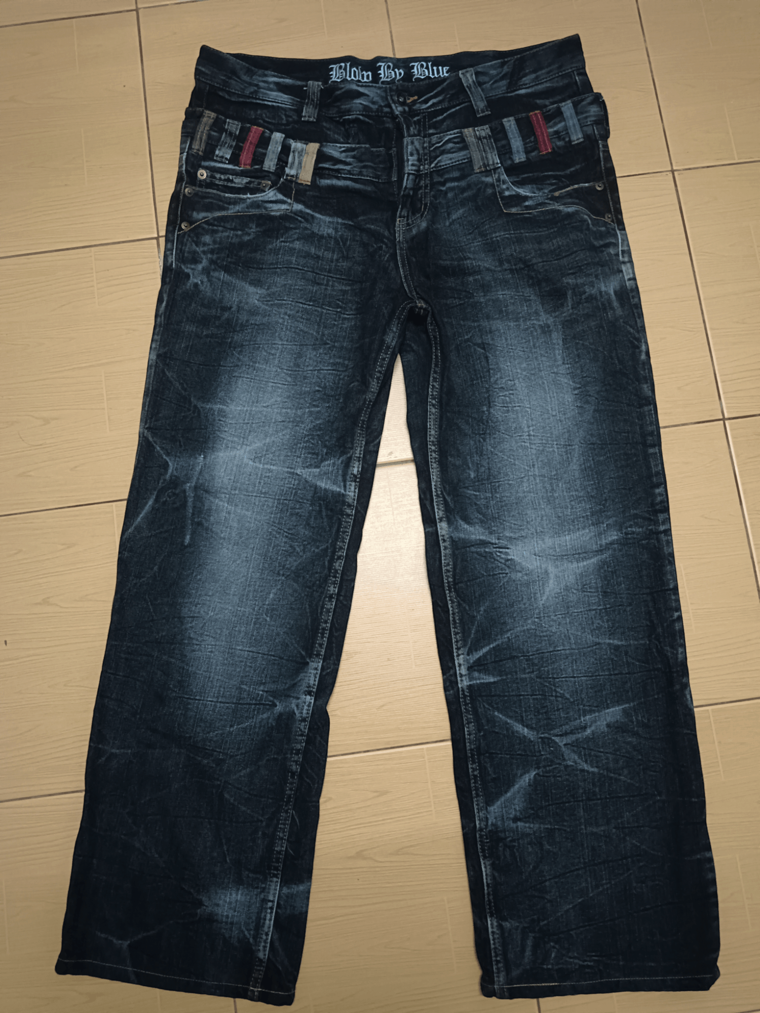 Blue Blue Japan 🔥FYE🔥Blow By Blue Double Waist Punk Jeans Size US 34 / EU 50 - 1 Thumbnail