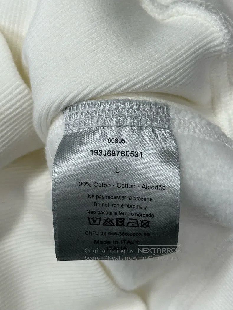 Dior Dior Co-branded white letter print long-sleeved sweatshirt Size US L / EU 52-54 / 3 - 4 Thumbnail