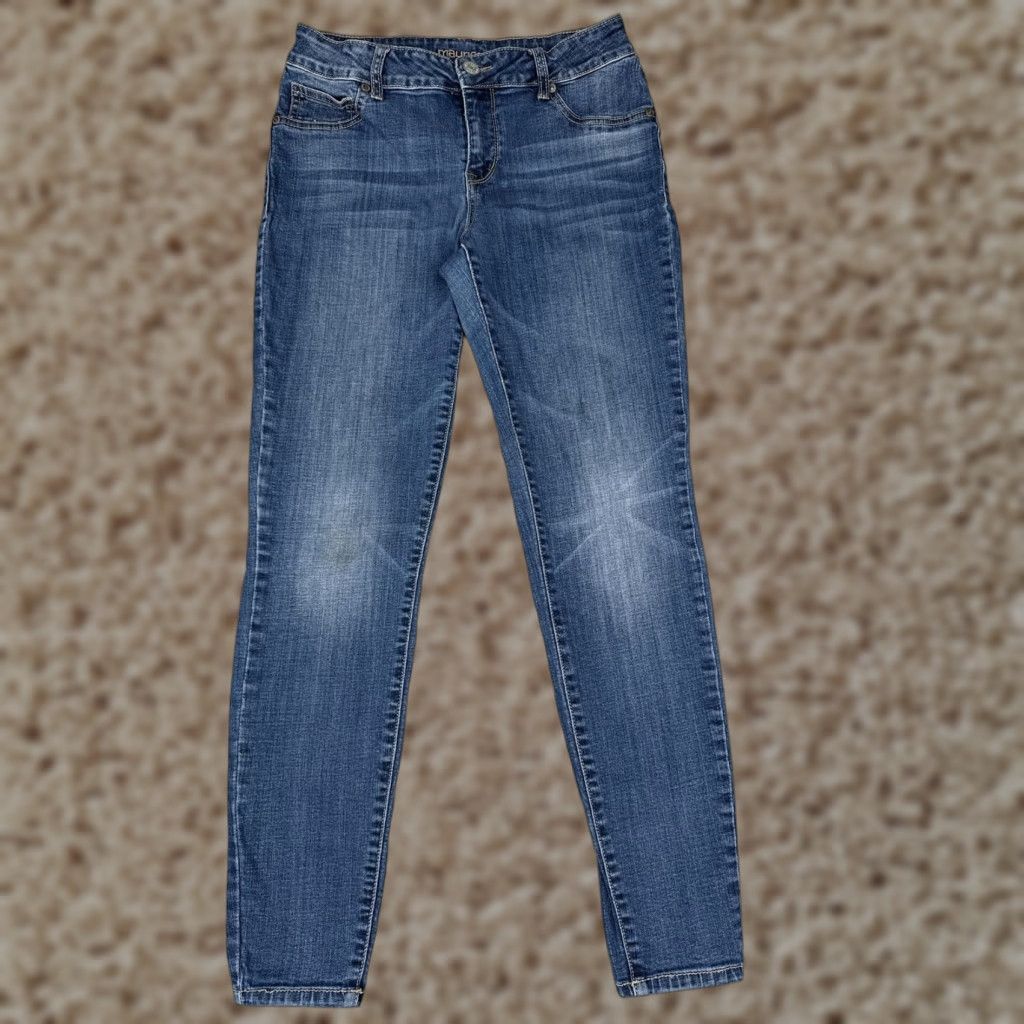 Vintage Maurices Jeans Womens M Blue Skinny Mid Rise Slim Fit Stretch Denim Medium Wash 90s City Womens Size 32" / US 10 / IT 46 - 1 Thumbnail