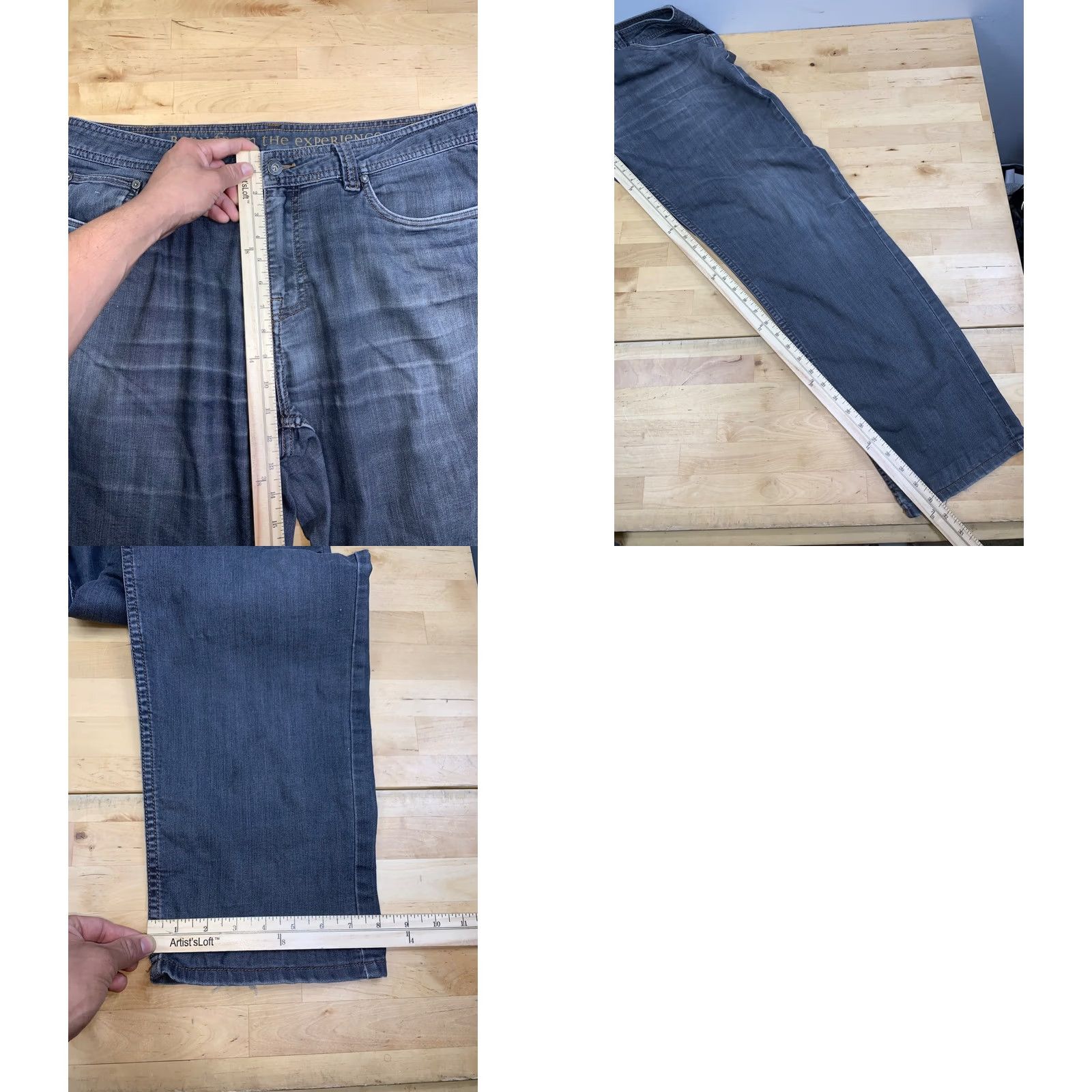 Prana prAna Slim Fit Jeans Men 38x30 Gray Denim 5-Pocket Logo Outdoor Hiking Casual Straight Vintage: No Mens Slim 38 Regular Gray Jeans Size US 38 / EU 54 - 8 Thumbnail