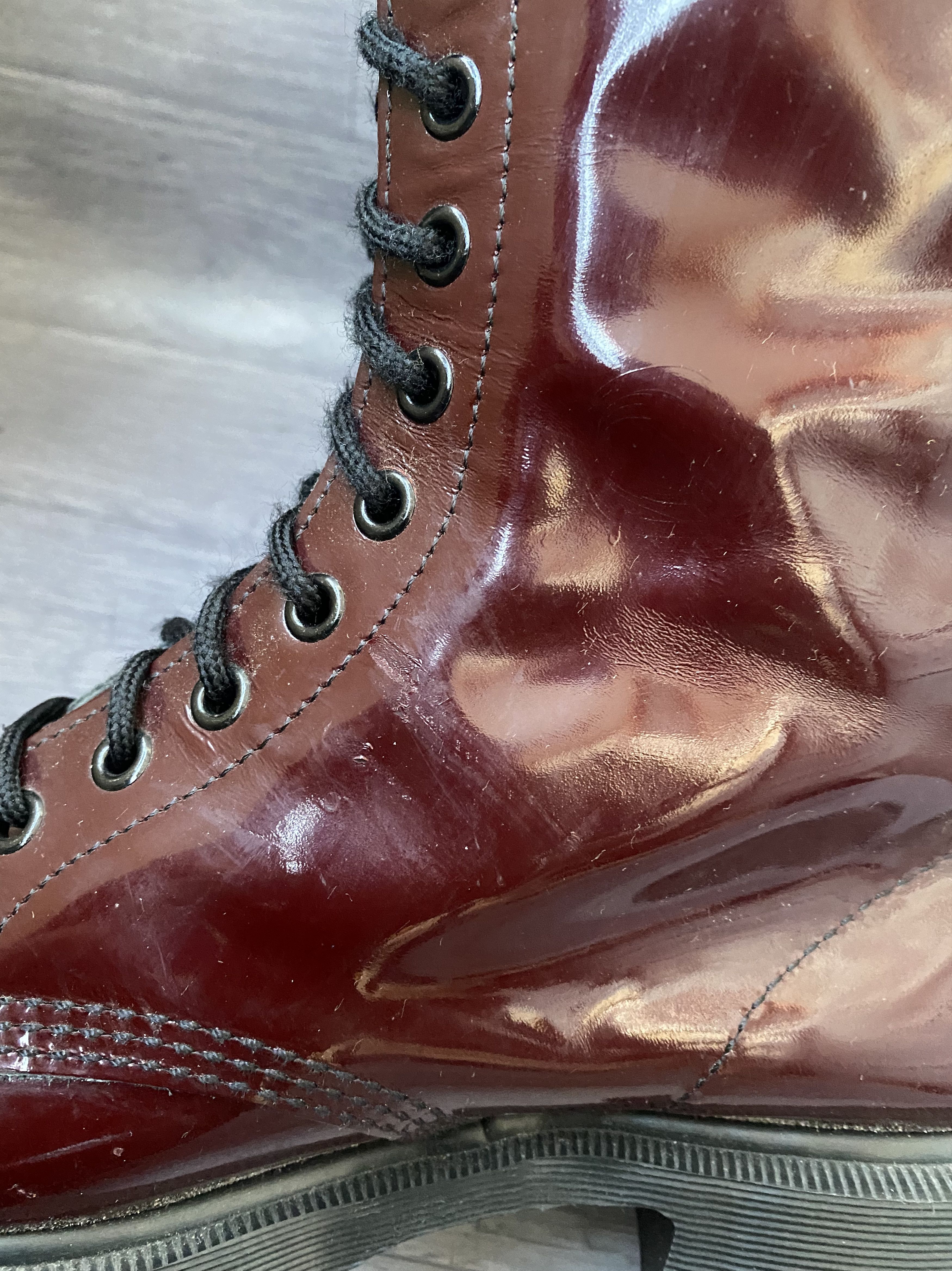 Vintage dr marten long riding maroon boots