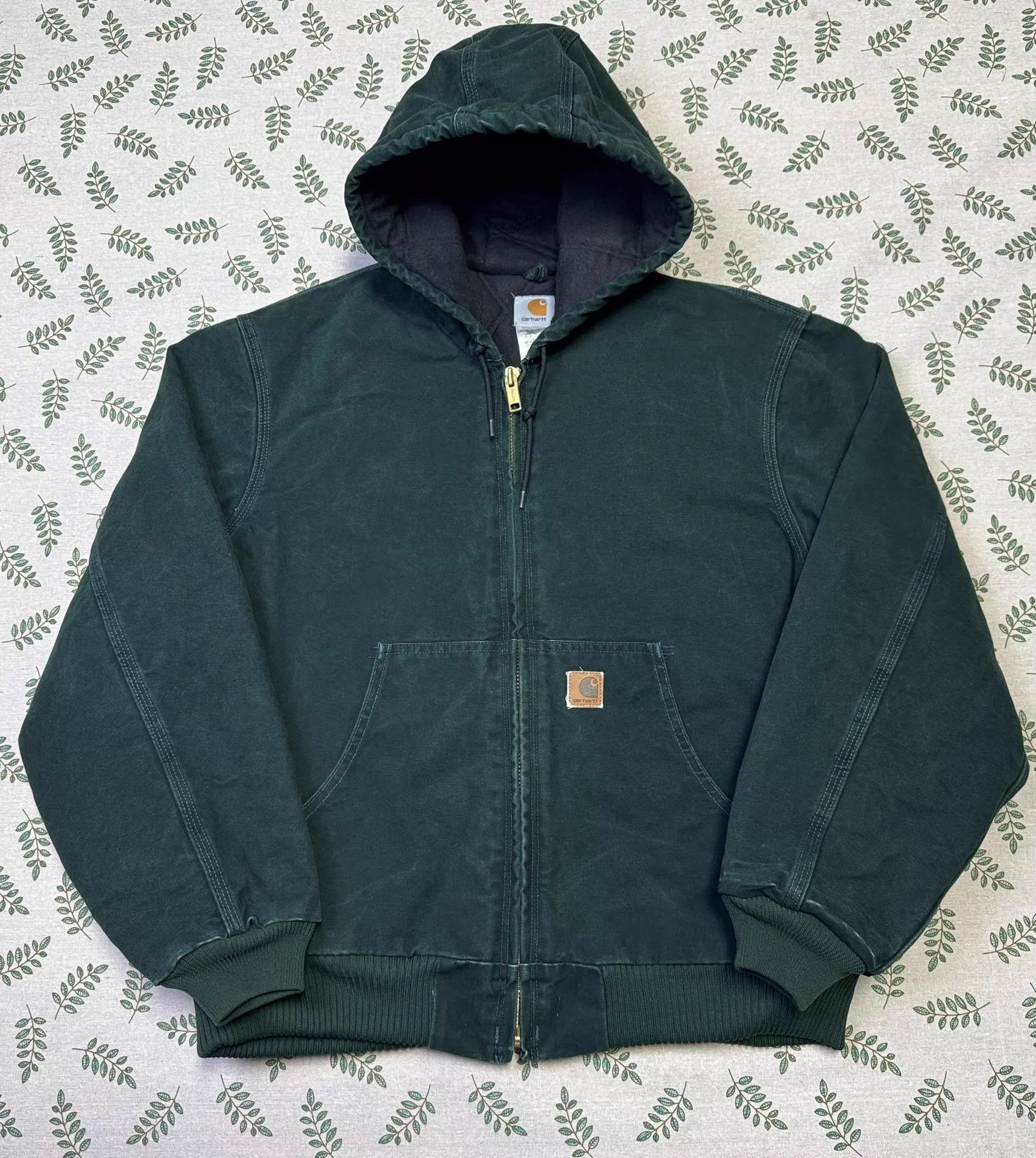 Carhartt Carhartt Vintage 03 J130 Spruce Green L Hooded Work Jacket Size US L / EU 52-54 / 3 - 2 Thumbnail