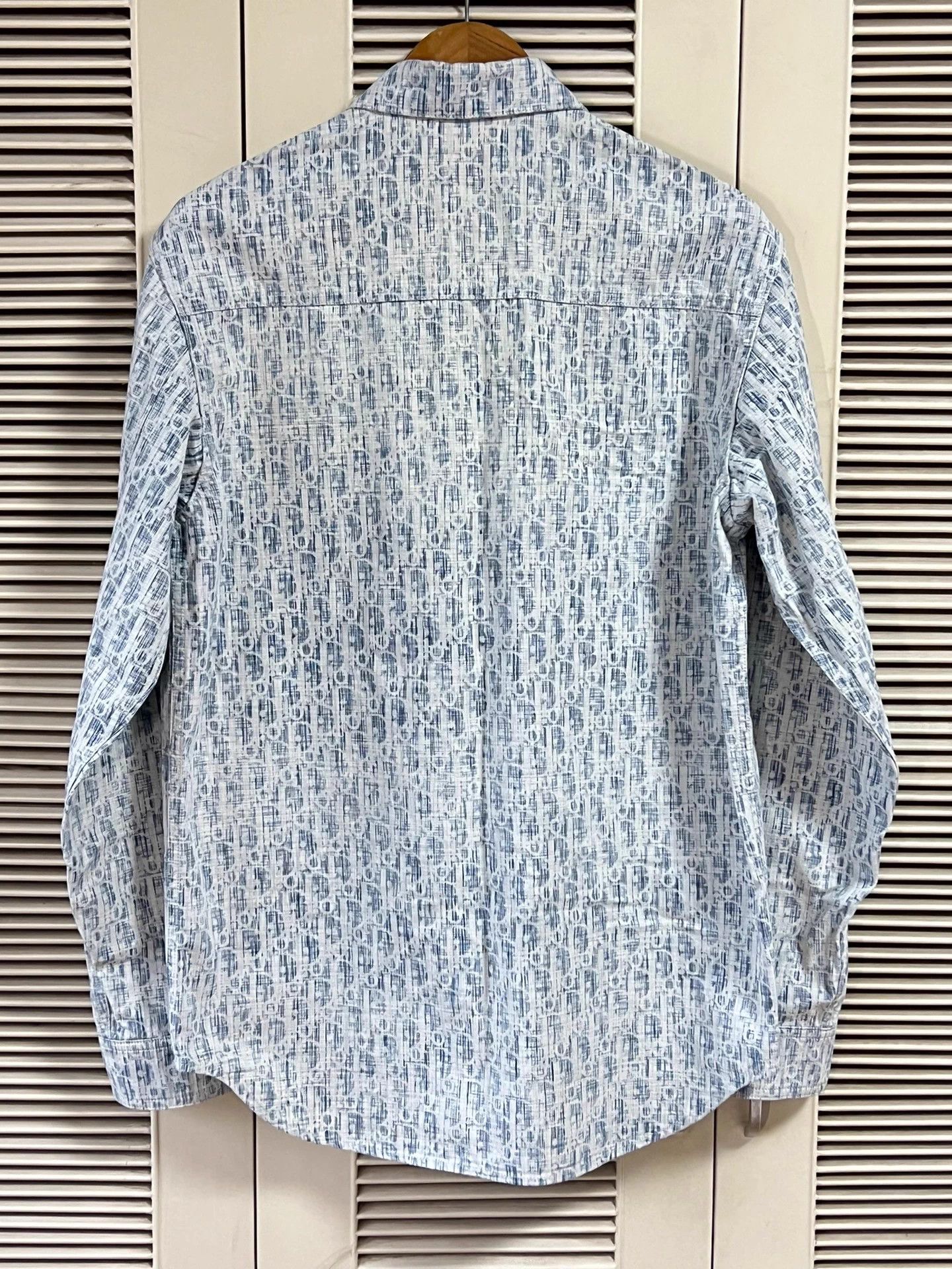 Dior Dior Men's Classic Blue Pattern L/S Shirt 38 Japan Size US M / EU 48-50 / 2 - 2 Thumbnail