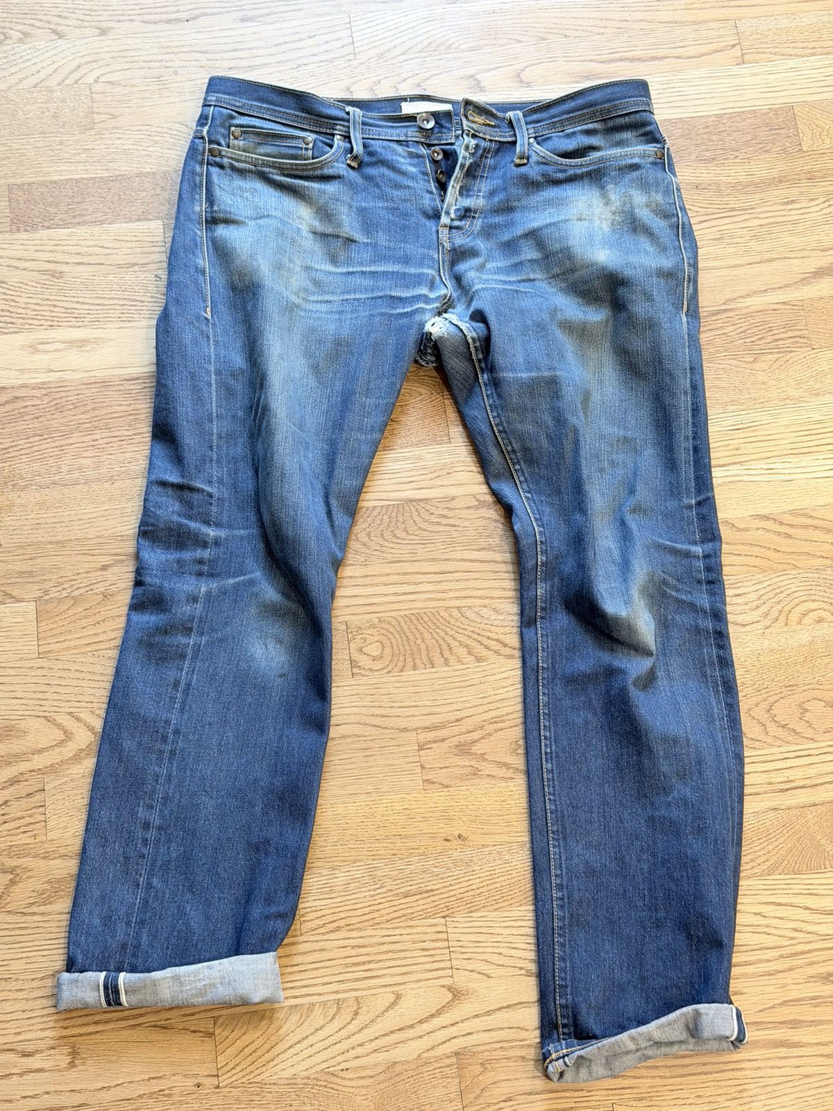 The Unbranded Brand Unbranded Brand True Blue 13 oz Tapered Denim Size US 34 / EU 50 - 1 Thumbnail