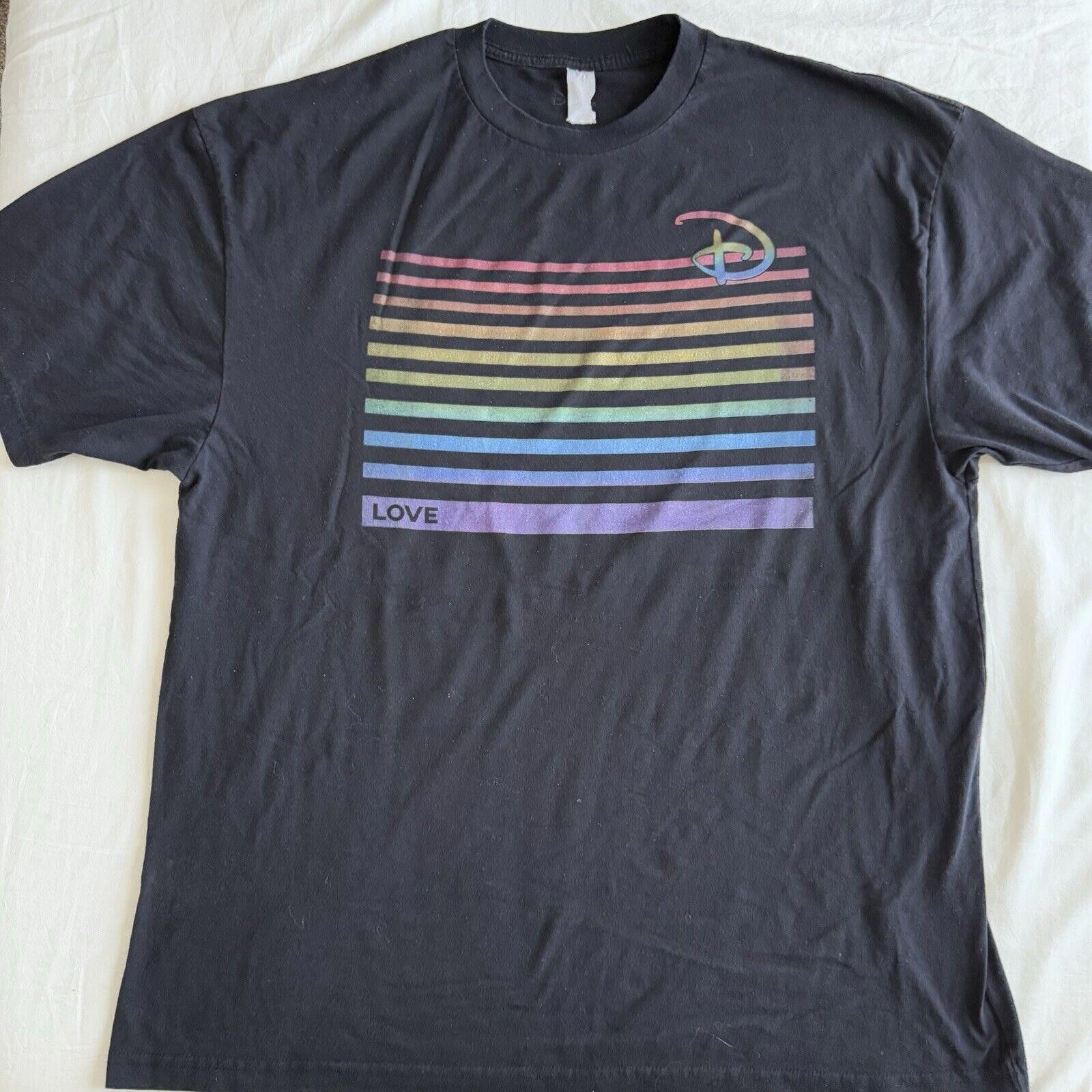 Disney Rare Disney Rainbow Stripe T-Shirt Men's 3XL Black Big Tall Size US XXL / EU 58 / 5 - 1 Thumbnail