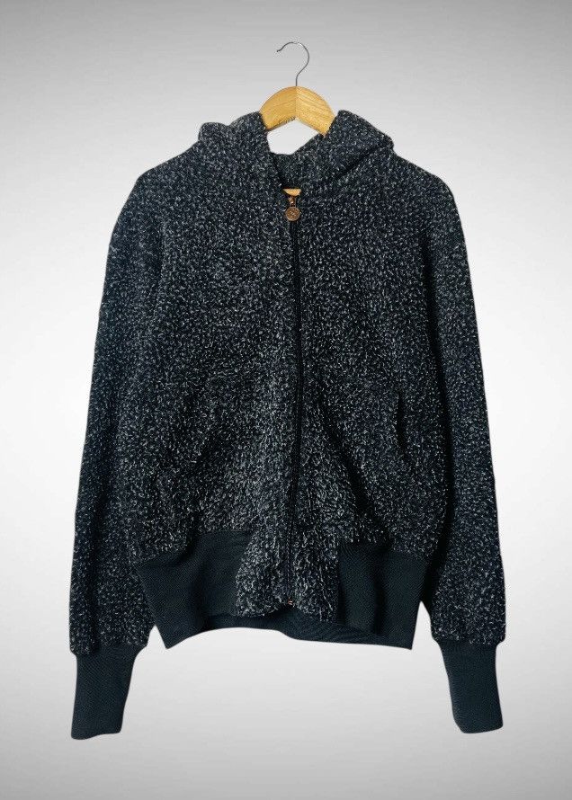 Evisu Vintage Evisu Sherpa Fleece Zip-Up Hoodie - Charcoal Marl Size US L / EU 52-54 / 3 - 2 Thumbnail