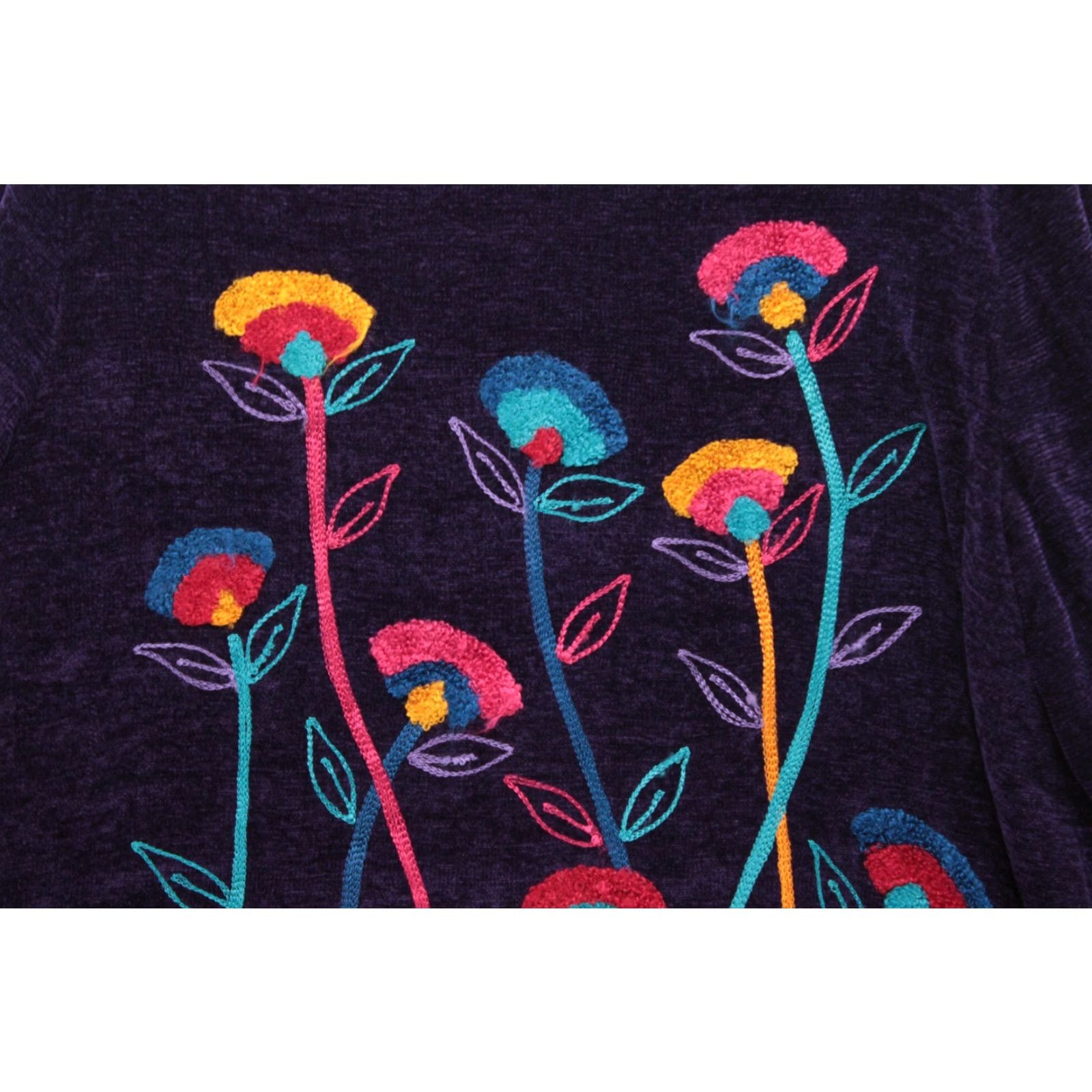 Vintage VINTAGE Julia Kim Art to wear Artsy Deco Embroidered Floral Women's Quirky Jacket Sz 1X Size XL / US 12-14 / IT 48-50 - 7 Thumbnail