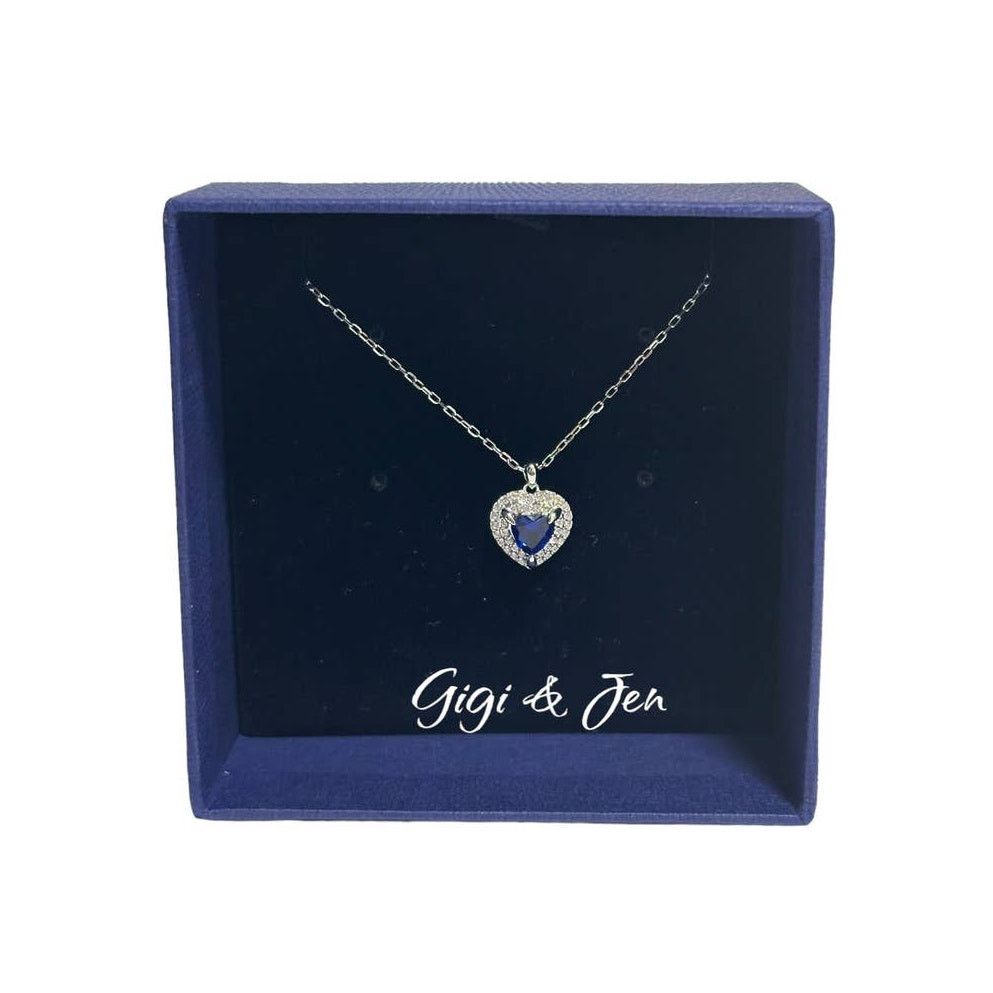 Swarovski One pendant Heart Blue Rhodium plated Necklace