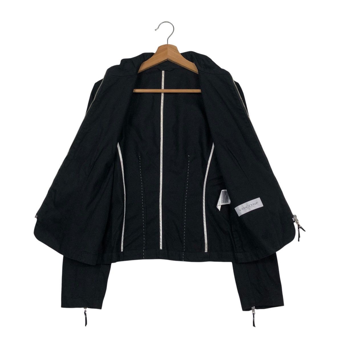 Vintage 📌Vintage Cropped Biker Jacket Visconf Made in Italy Size US M / EU 48-50 / 2 - 14 Thumbnail