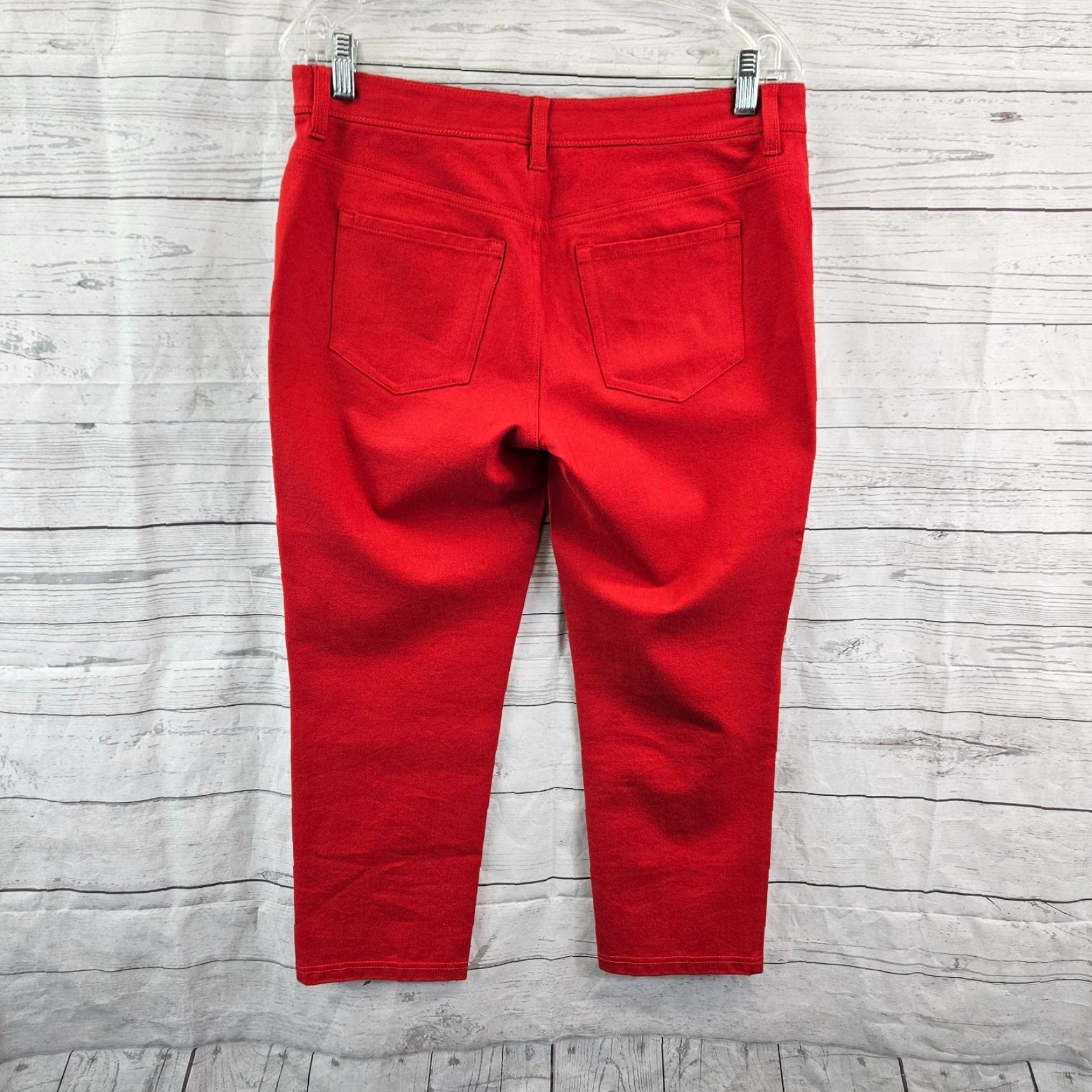 Vintage Chico's Womens Cropped Pants Sz 6 Red Mid Rise Cotton Blend - Cropped - Pants - Women - 6 - Red - Chico's - Cropped - Size 6 - Womens - Chicos Size 28" / US 6 / IT 42 - 3 Thumbnail