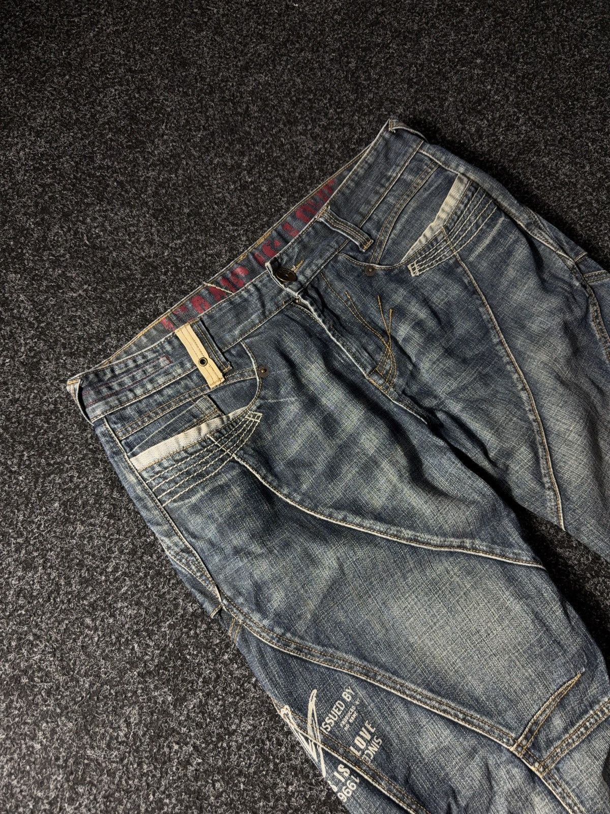 If Six Was Nine × Vintage Vintage 90s Avant Garde baggy denim pants y2k style Size US 34 / EU 50 - 6 Thumbnail