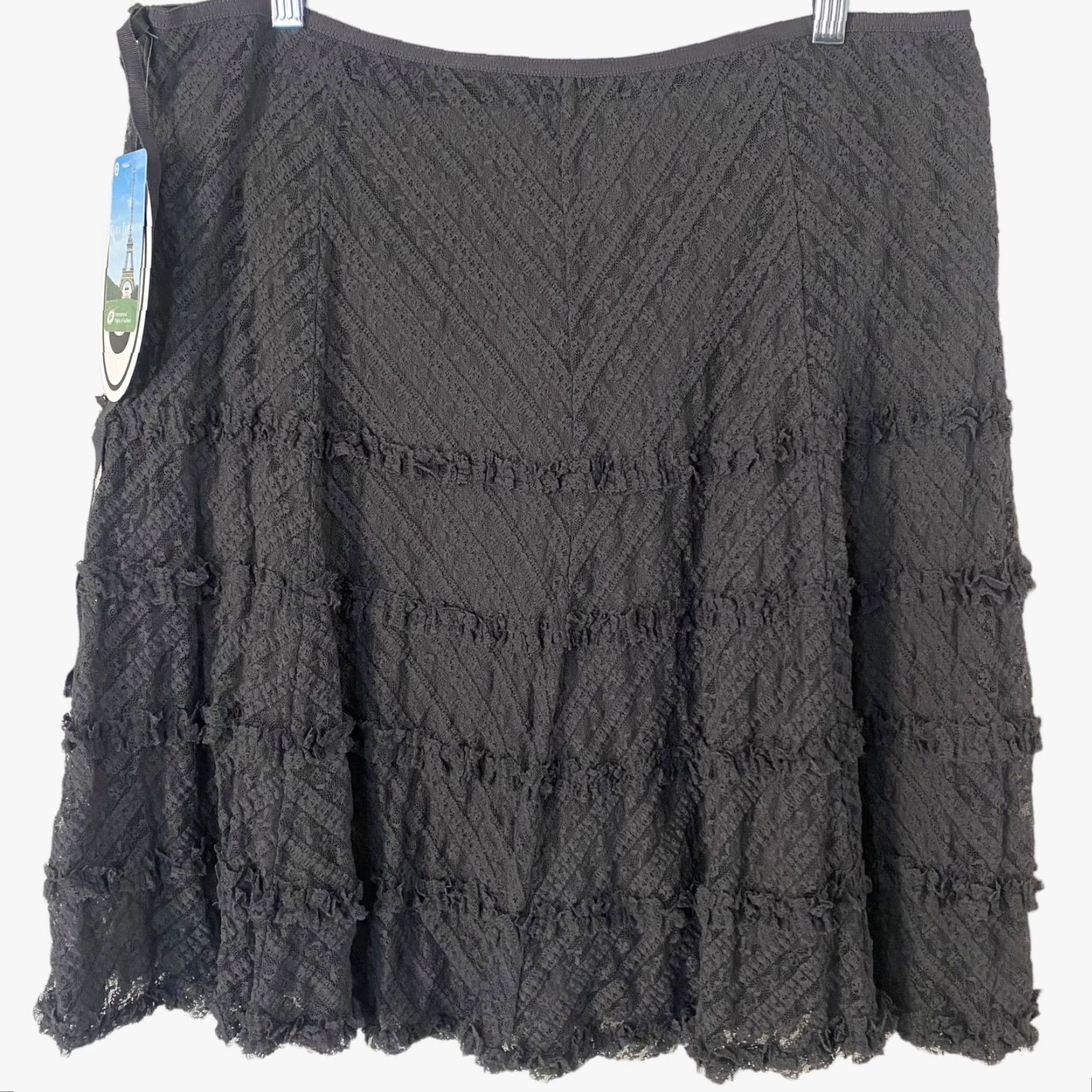 Tara Jarmon Tara Jarmon Skirt Ruffled Mini Travel Charcoal Gray Women's XL Size 40" / US 18 - 4 Thumbnail