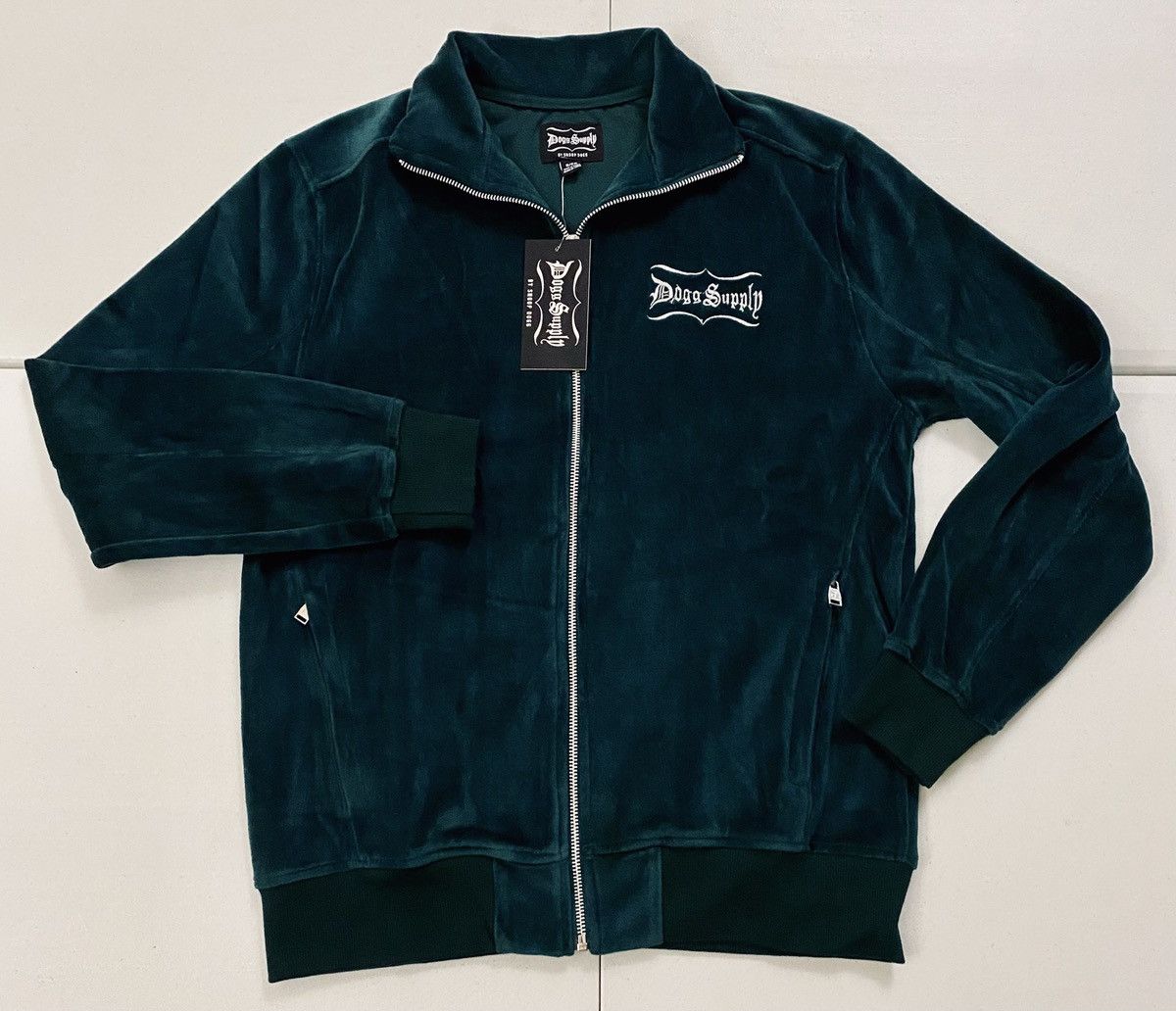 Snoop Dogg Dogg Supply x Snoop Dogg Mens Emerald Velour Track Jacket S Size US S / EU 44-46 / 1 - 6 Thumbnail