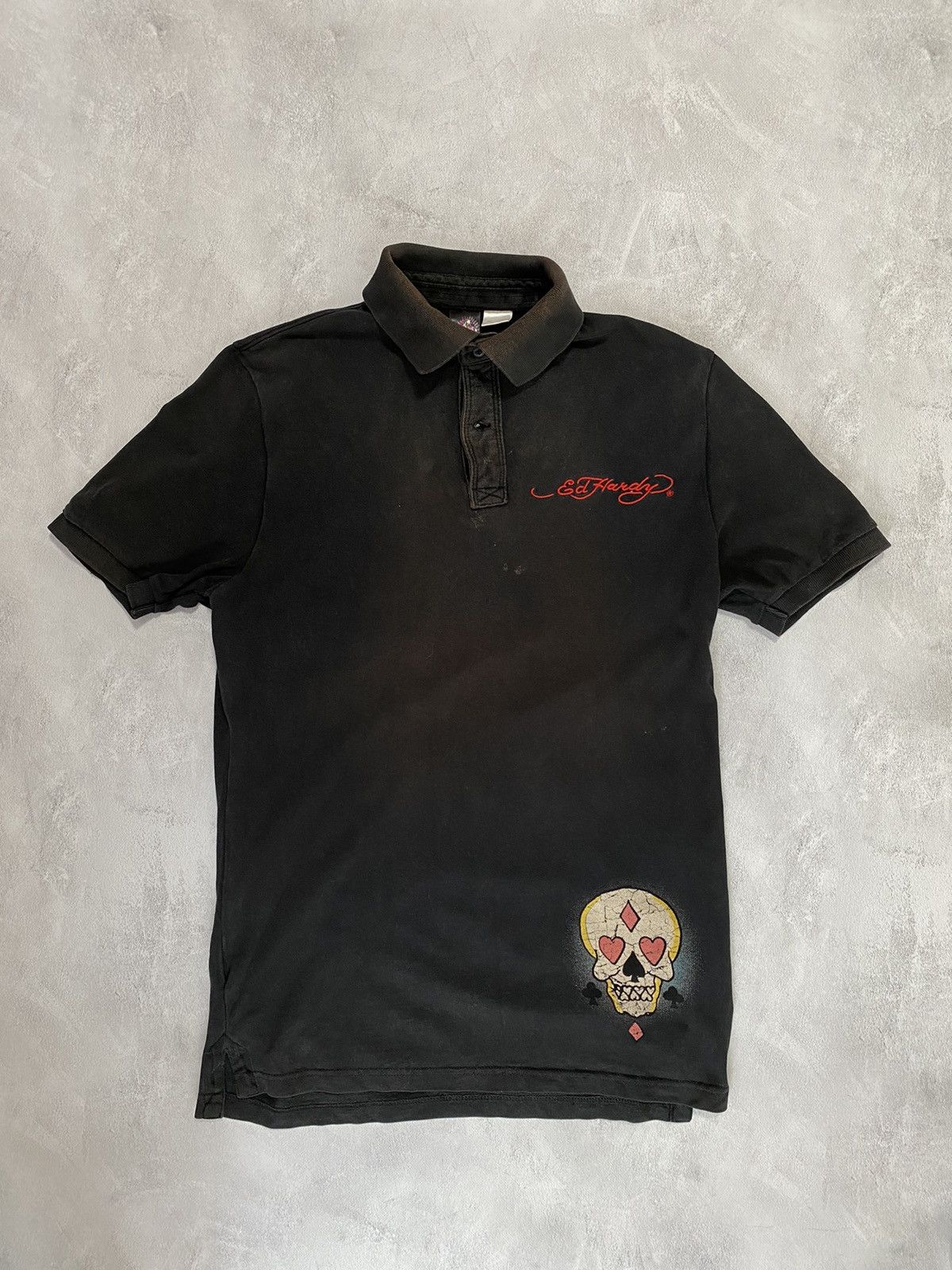 Christian Audigier 🤖 Vintage Shirt Polo Ed Hardy Distressed Style Size US XXL / EU 58 / 5 - 2 Thumbnail