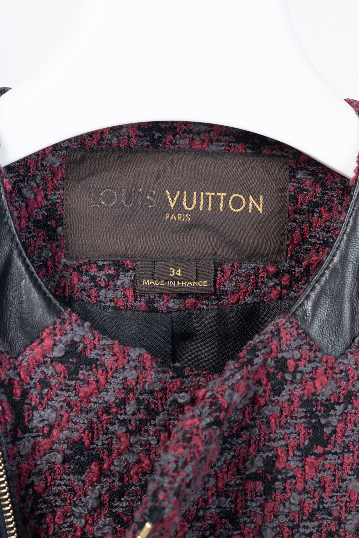 Louis Vuitton Louis Vuitton Cotton Monogram-Tweed Leather-Trim Zip Jacket Size XS / US 0-2 / IT 36-38 - 4 Thumbnail