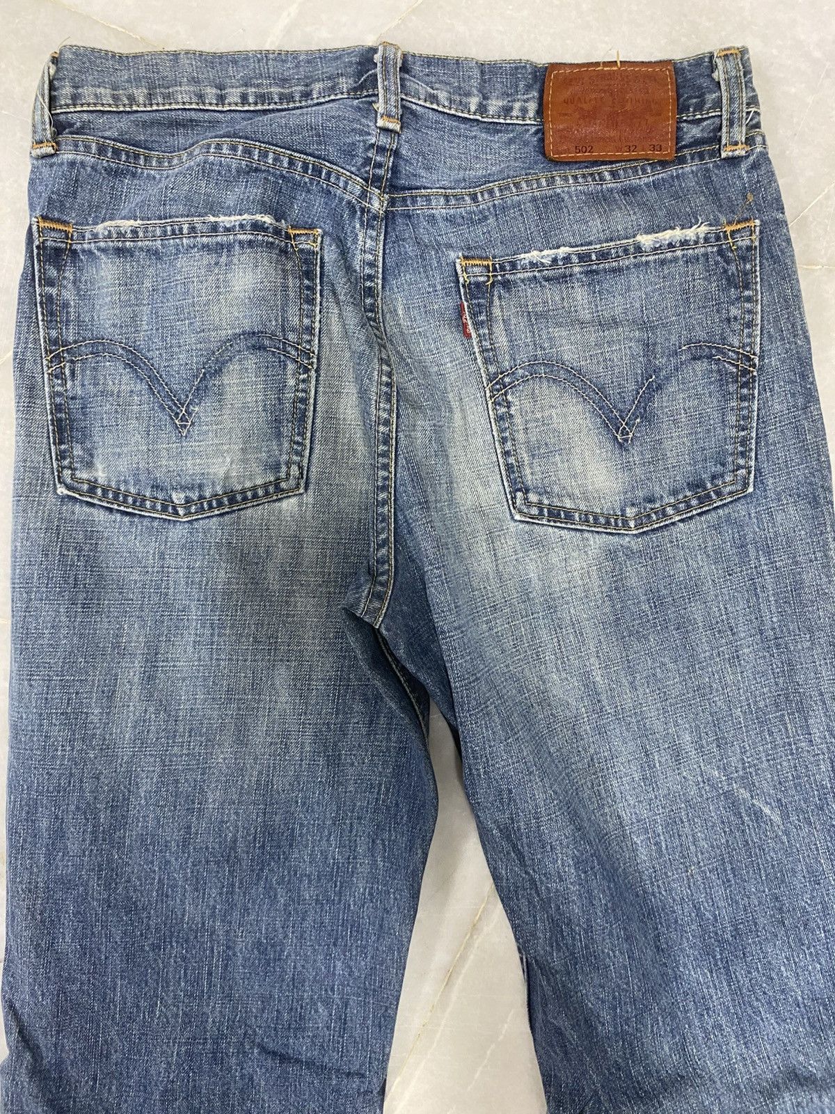 Levi's Size 31x32.5 Vintage Levis 502 Distressed Jeans Faded Pants Size US 31 - 13 Thumbnail