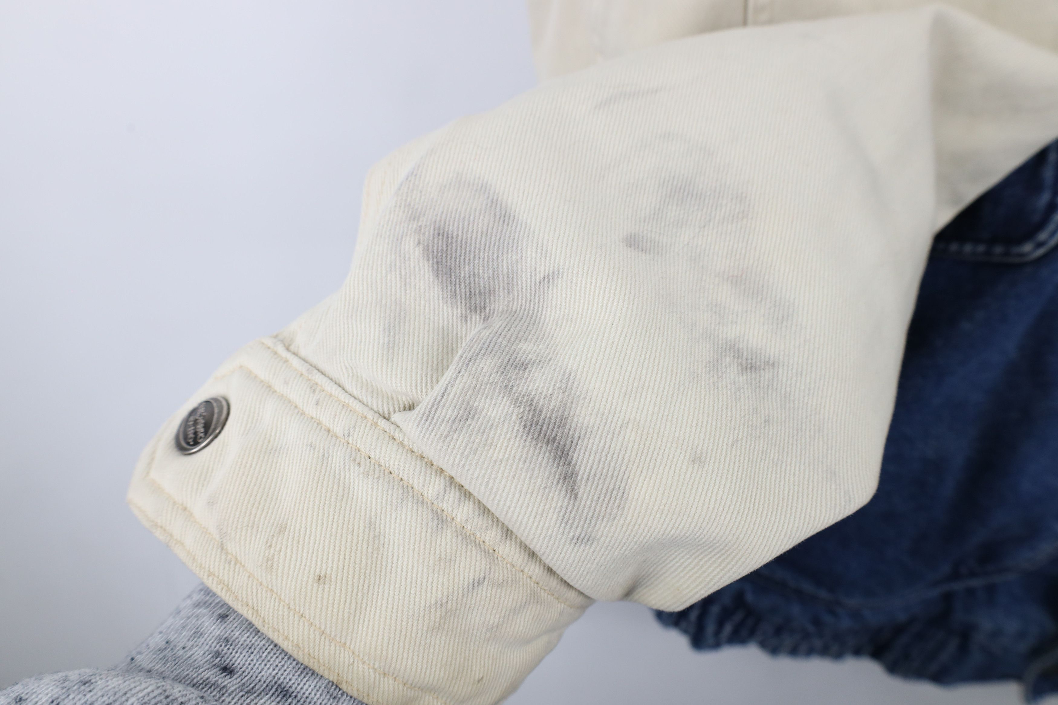 Vintage Vintage 90s Streetwear Heavyweight Denim Varsity Jacket Size US XXL / EU 58 / 5 - 5 Thumbnail
