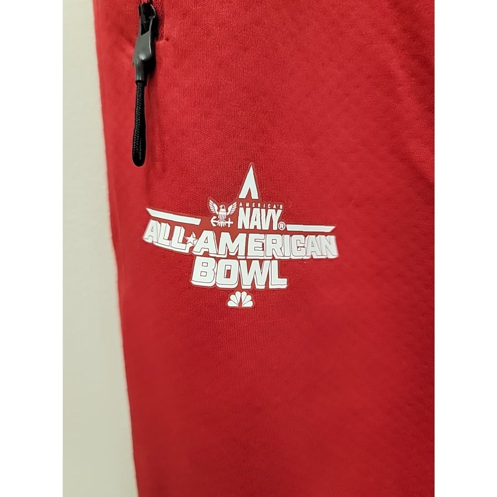 Adidas NWT Adidas Sweatpants XL Tapered Leg Logo Zip Mens Pants Athletic Casual Navy Red All American Bowl Size US 36 / EU 52 - 2 Thumbnail