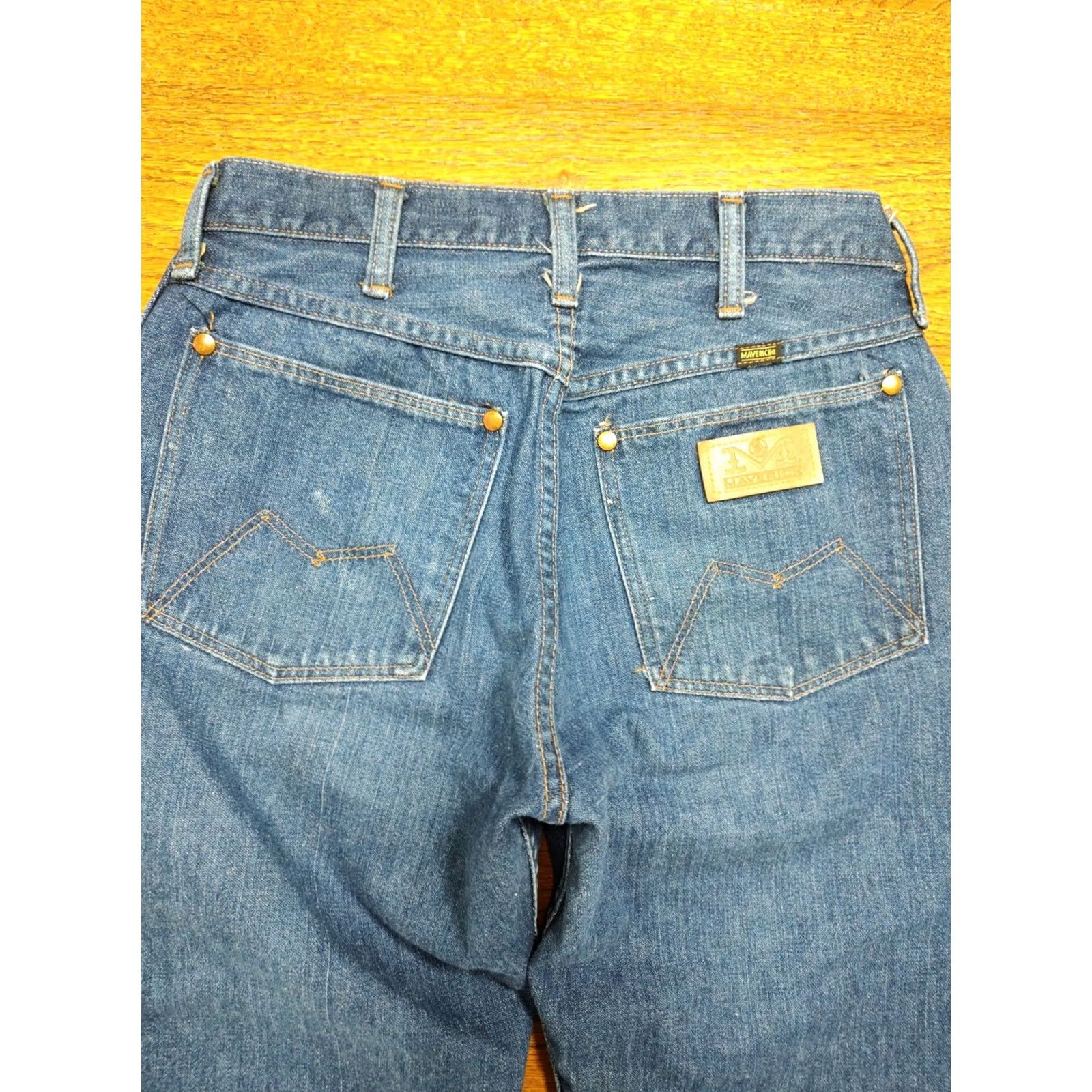 Bell VINTAGE Maverick Blue Bell Jeans 28x29 Regular Straight 60s 70s Wrangler Denim Size US 28 / EU 44 - 3 Thumbnail