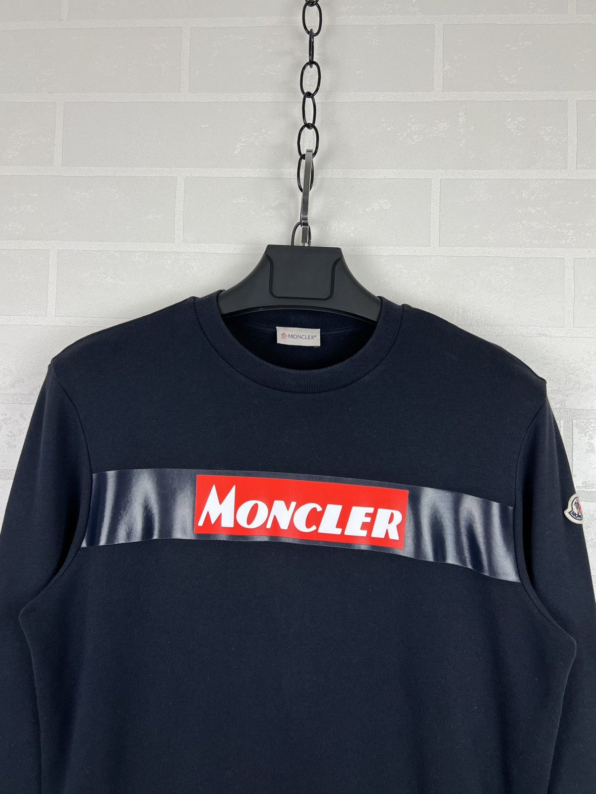 Moncler MONCLER Sweatshirt Crewneck Cotton Printed/ Patch Logos Blue Size US M / EU 48-50 / 2 - 4 Thumbnail