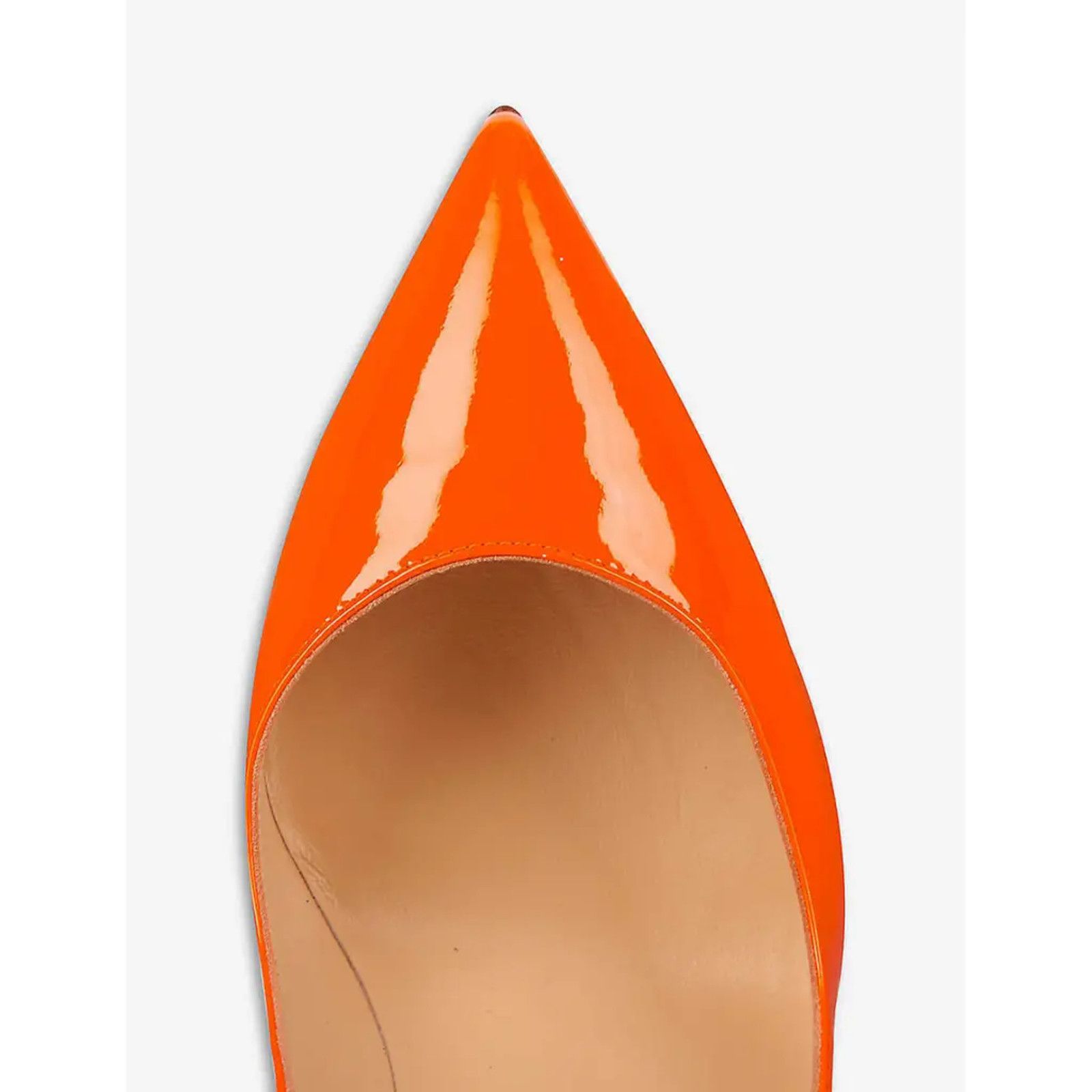 Christian Louboutin Hot Chick 100 Patent Fluo Fizz Orange Neon Heel Pump 36.5 Size US 6.5 / IT 36.5 - 6 Thumbnail
