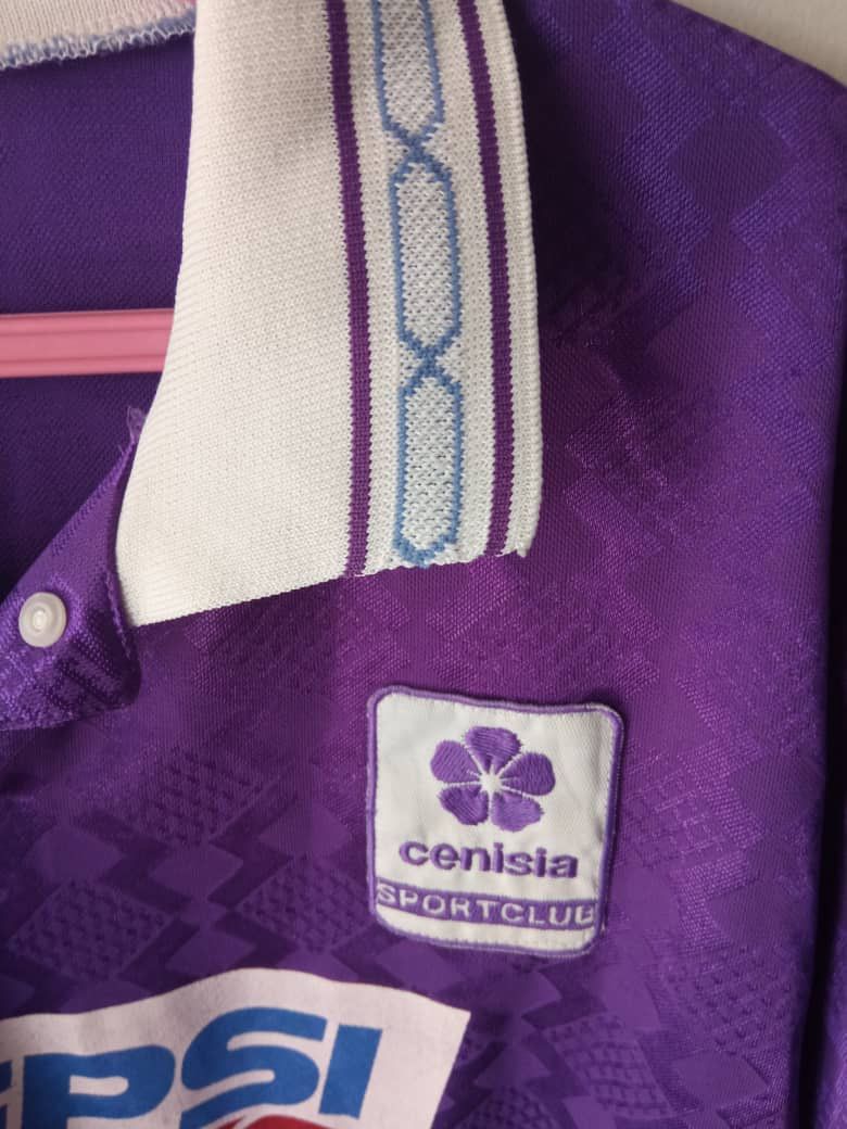 Vintage Rare Cenisia Calcio 90s ABM Match worn PEPSI Jersey Purple Size US L / EU 52-54 / 3 - 9 Thumbnail