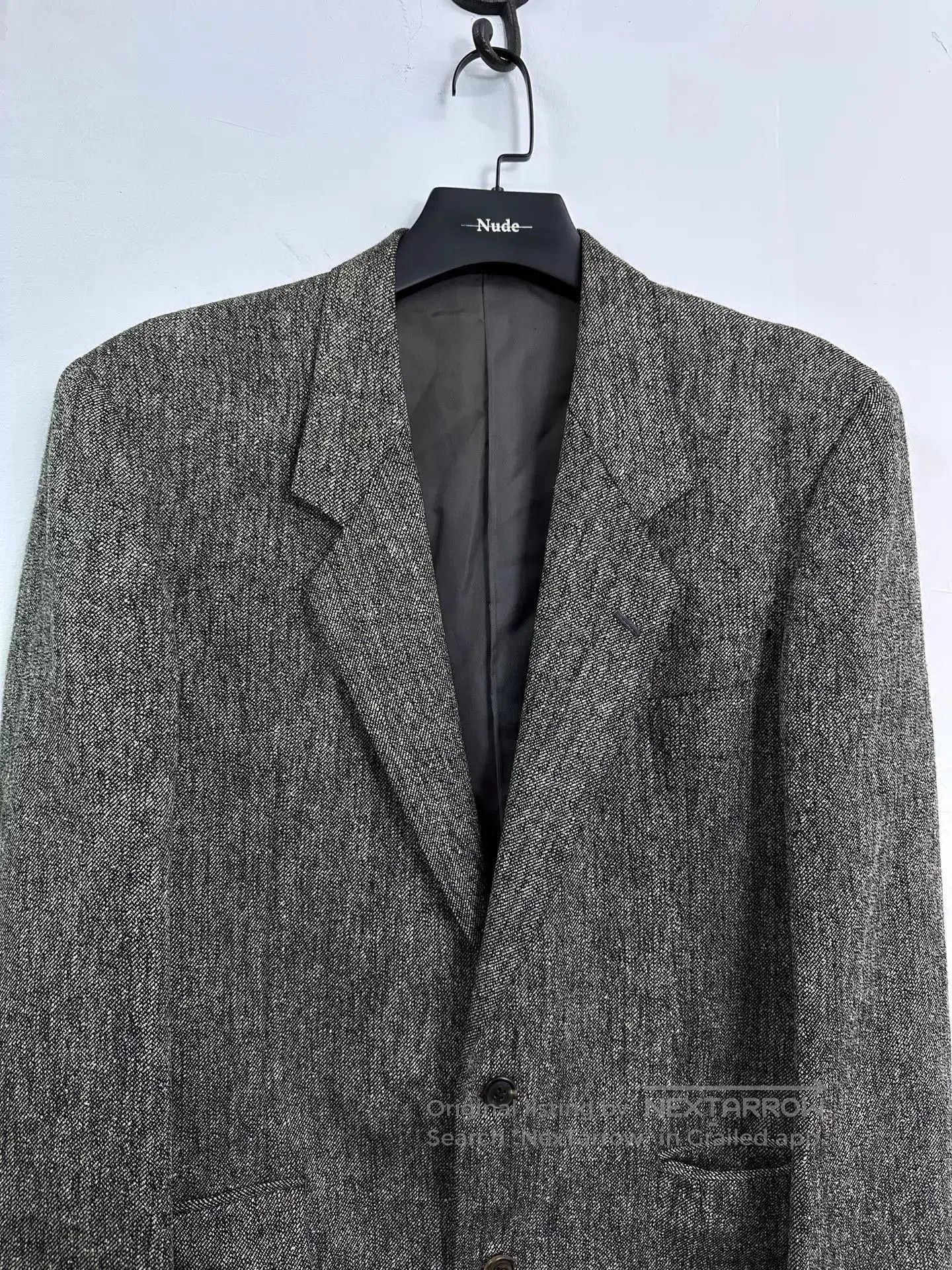 Issey Miyake Gray Herringbone Pattern Blazer - Size M. Size US M / EU 48-50 / 2 - 2 Thumbnail