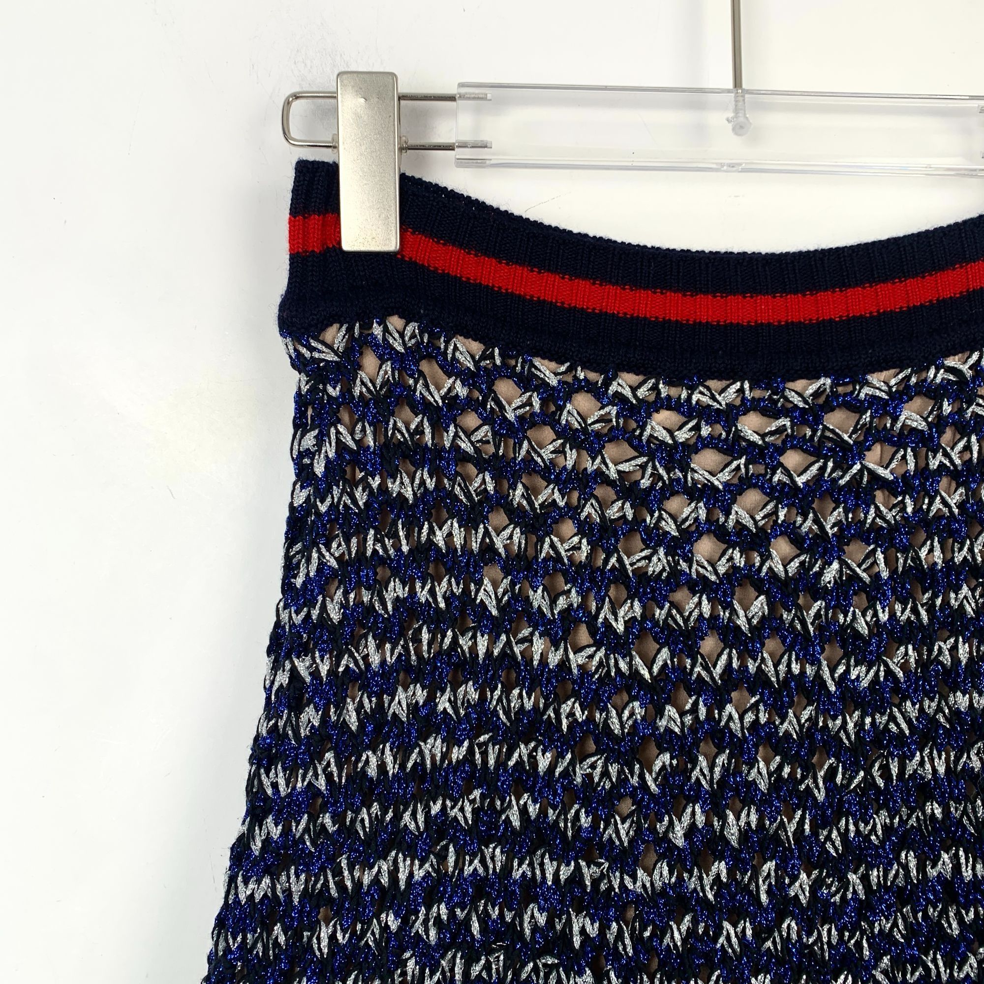 Gucci Gucci Red & Black Color-Blocked Woven Cotton Skirt (Size XS) Size 26" / US 2 / IT 38 - 6 Thumbnail