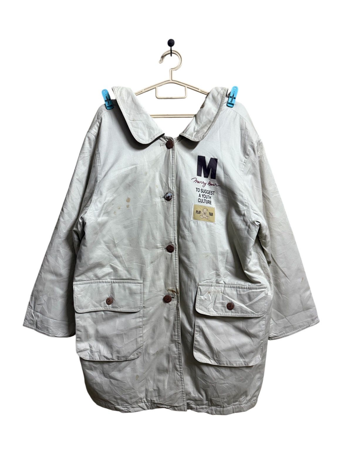 Japanese Brand MERRY BEAR Long jacket vintage Size US XL / EU 56 / 4 - 1 Thumbnail