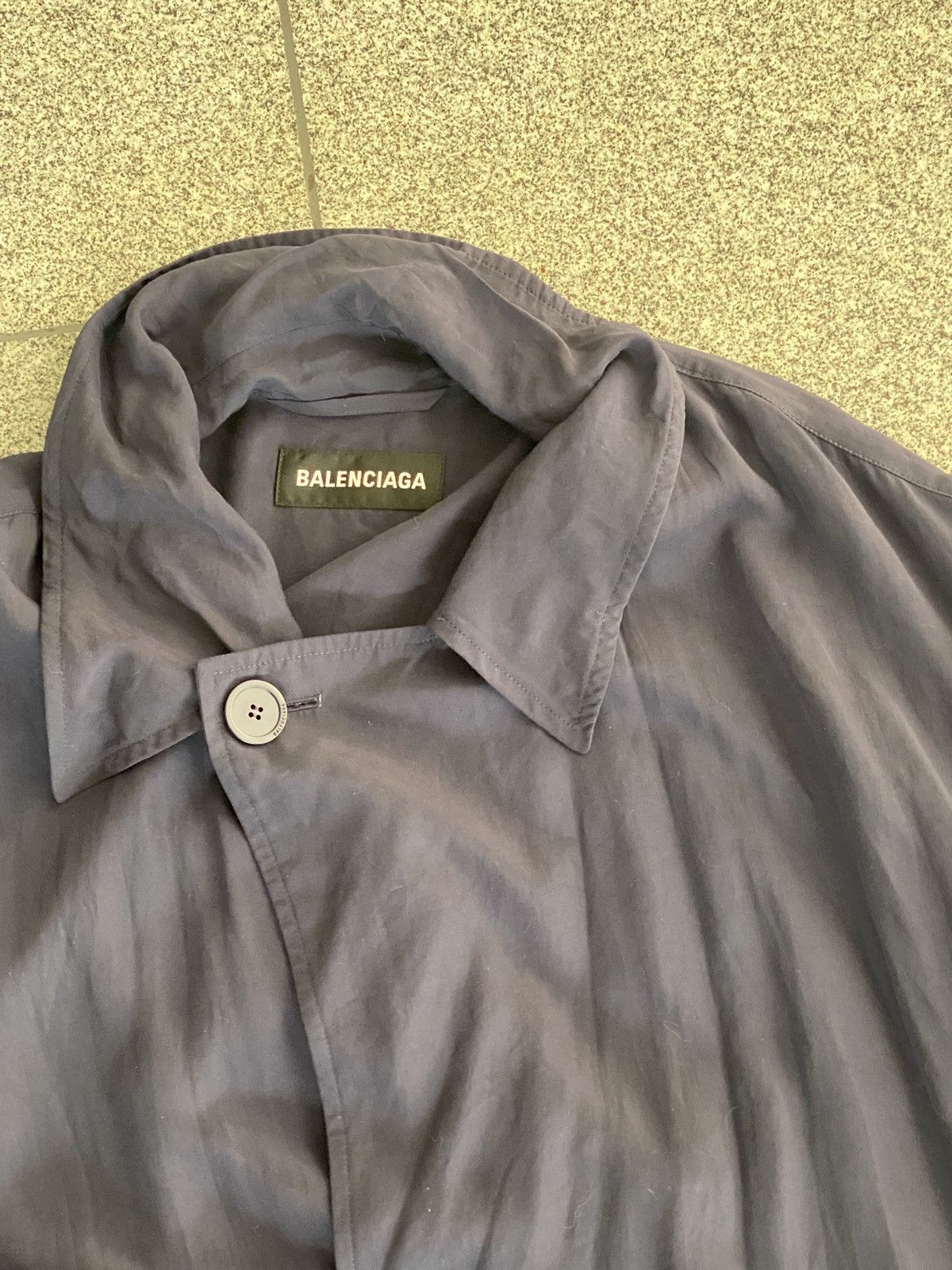Balenciaga NAVY BALENCIAGA TRENCHCOAT Size US XL / EU 56 / 4 - 4 Thumbnail