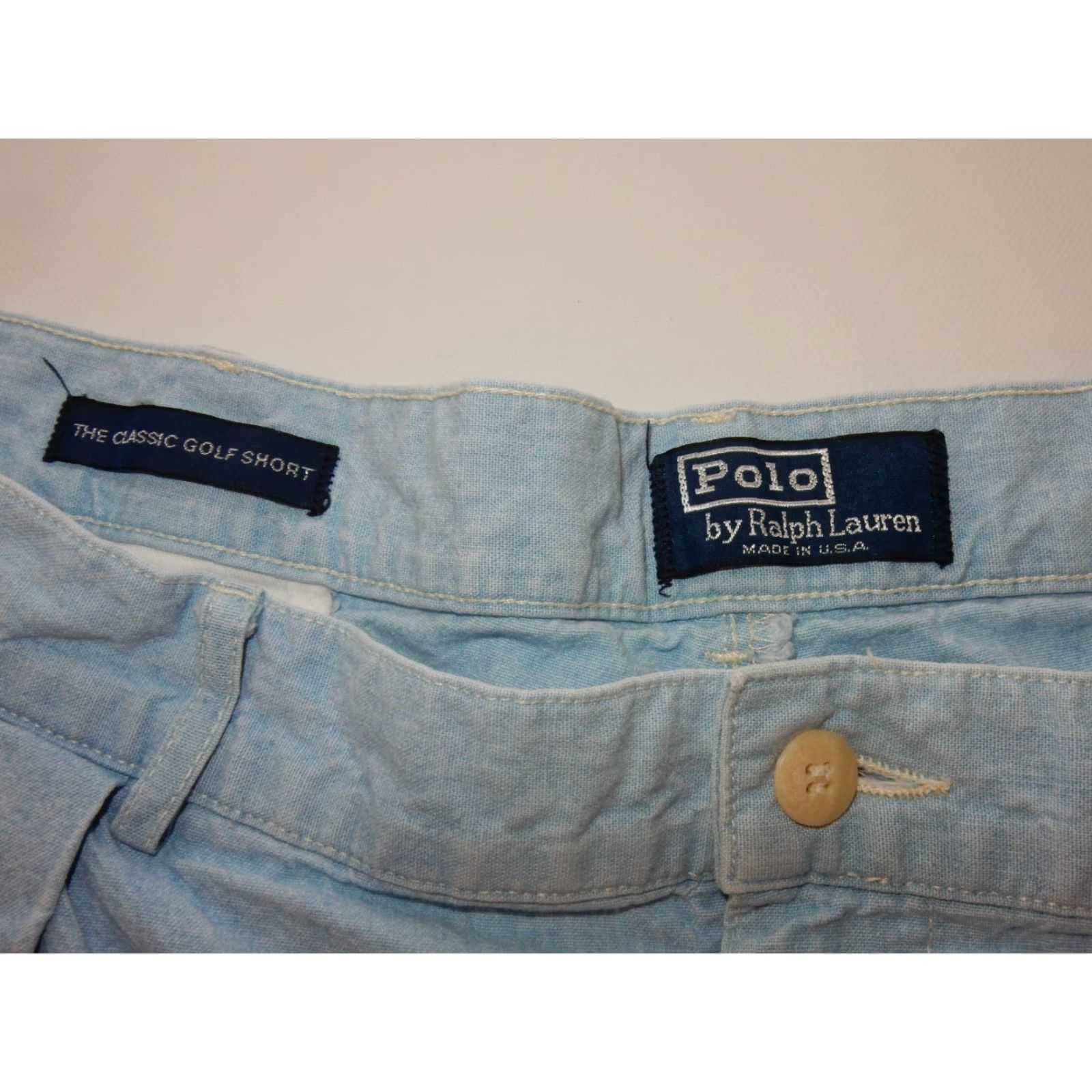 Polo Ralph Lauren VTG Polo Ralph Lauren Men's Shorts Chino 36 Denim/Chambray Cotton USA Made Blue Size US M / EU 48-50 / 2 - 4 Thumbnail