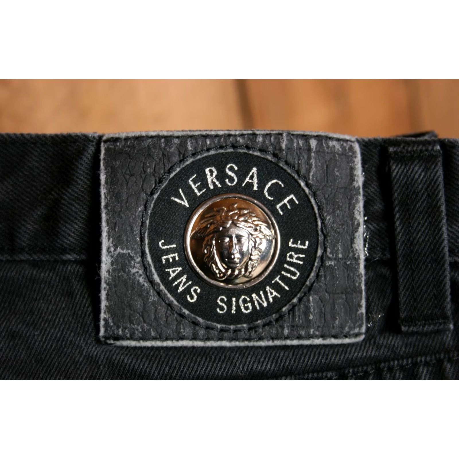Versace VINTAGE Versace Jeans Mens Black Denim Jeans 32x29 Straight Rise Mid Button Fly 32 Inseam 29 Black Denim Cotton Italy Brand Versace Size US 32 / EU 48 - 7 Thumbnail