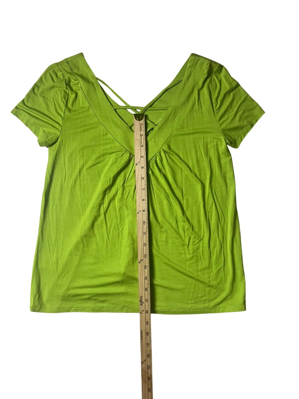 Other Cable & Gauge Green V-Neck Top Size S Stretch Size M / US 6-8 / IT 42-44 - 3 Thumbnail