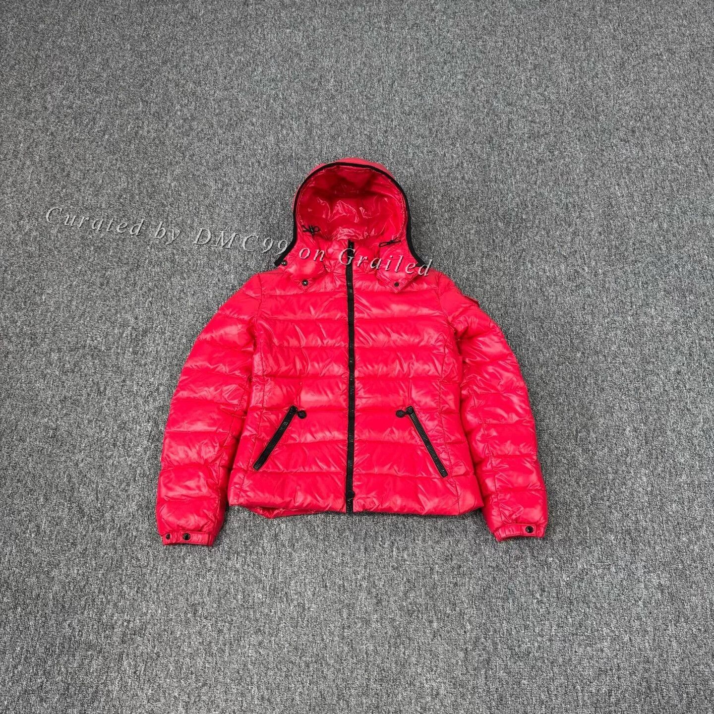 Moncler Moncler Red Hooded Down Jacket Sleeve Logo Size M / US 6-8 / IT 42-44 - 1 Thumbnail