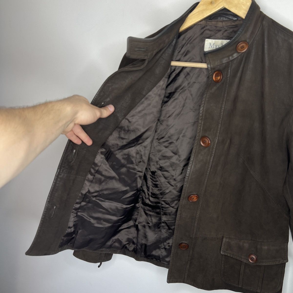 Max Mara Max Mara Blazer Leather Jacket Women Brown Size M Size M / US 6-8 / IT 42-44 - 10 Thumbnail