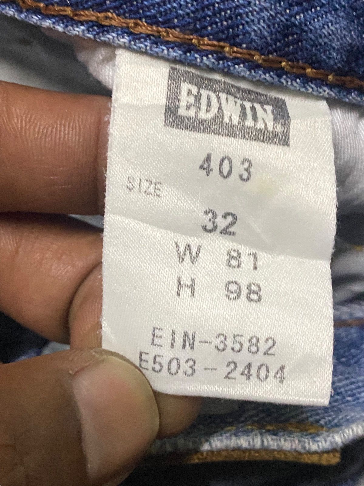 Jun Takahashi Vintage Japanese Brand Edwin 404 Dirty Bleach Loose Jeans Size US 33 - 17 Thumbnail